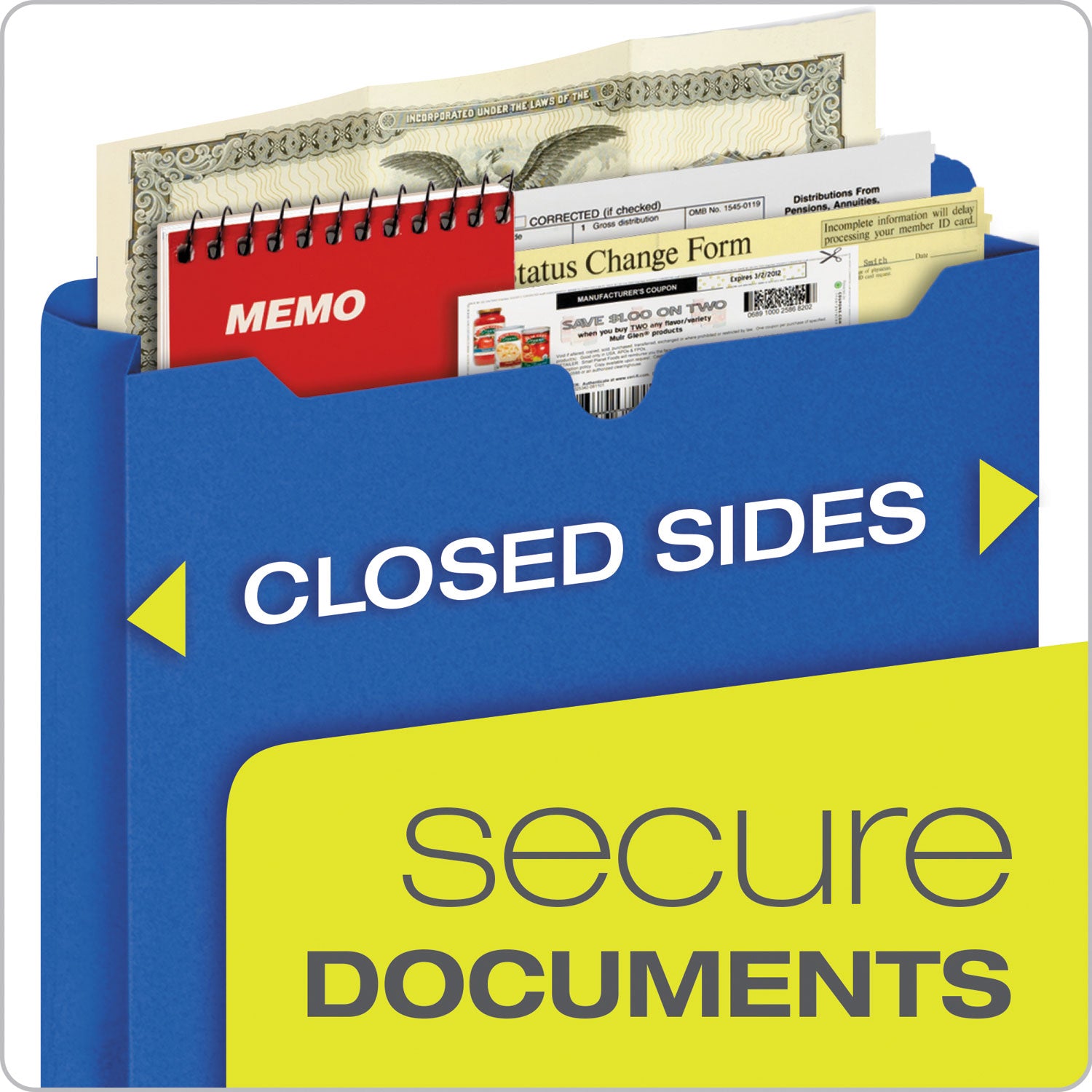 Pendaflex® Poly File Jackets, Straight Tab, Legal Size, Assorted Colors, 5/pack