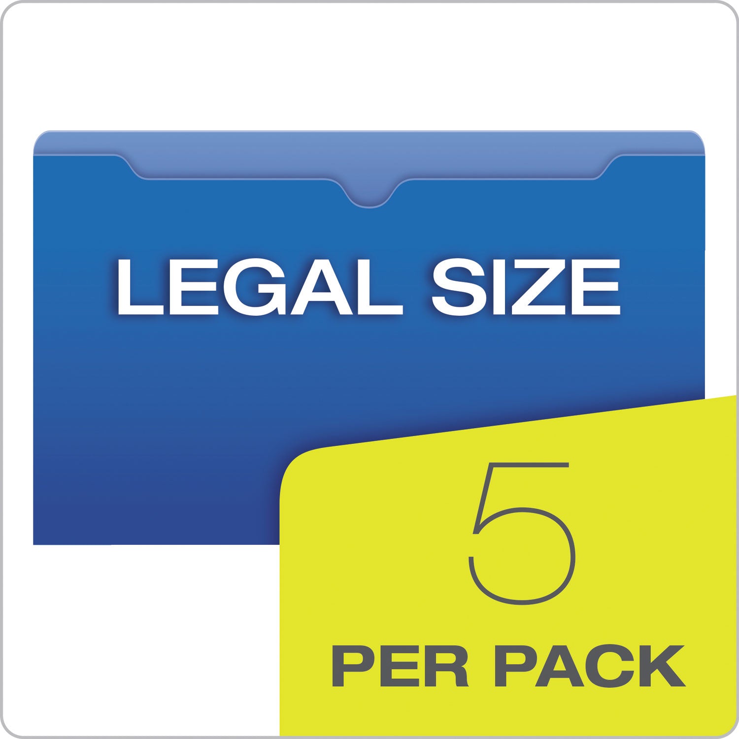 Pendaflex® Poly File Jackets, Straight Tab, Legal Size, Assorted Colors, 5/pack