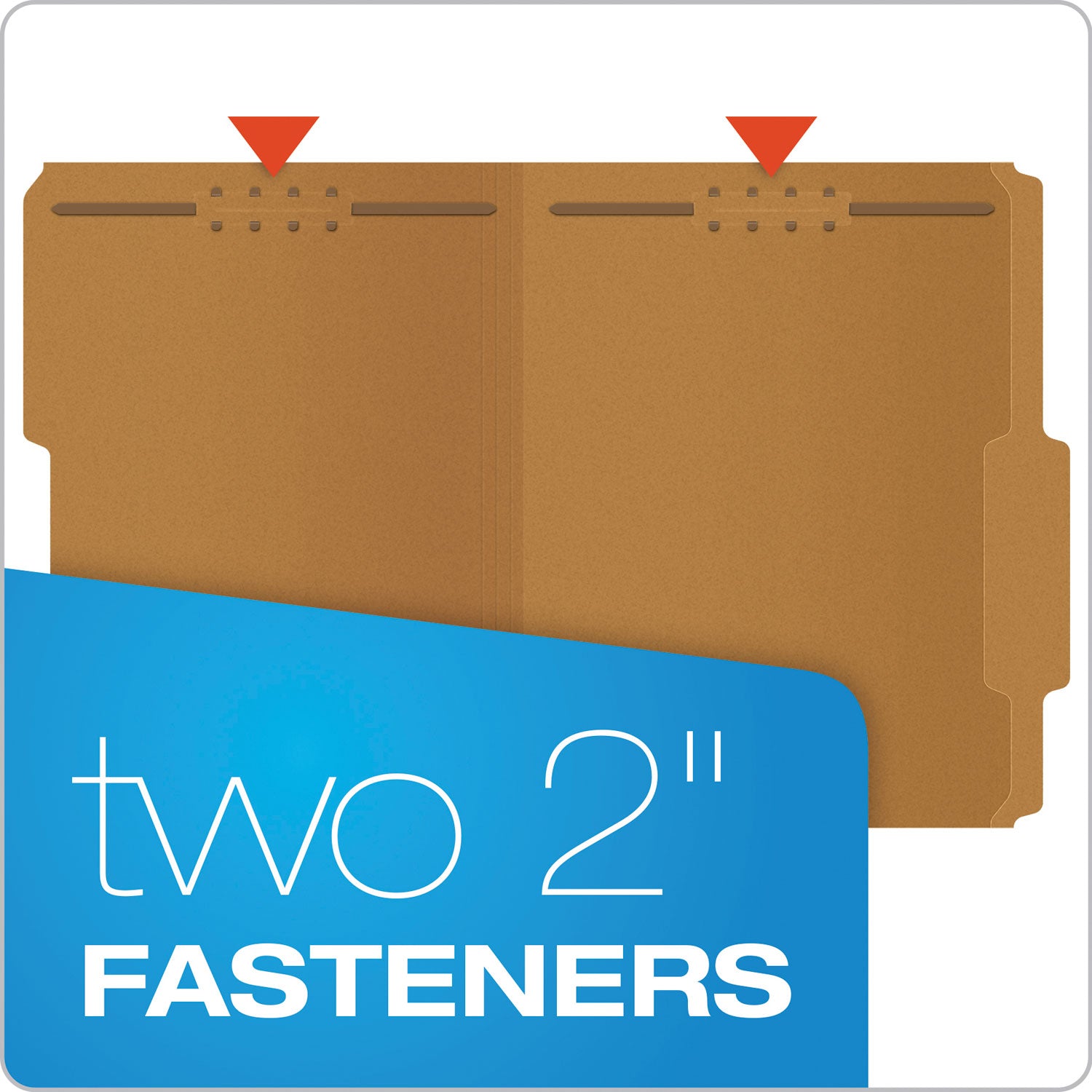 Pendaflex® Kraft Fastener Folders, 2/5-Cut Tabs, 2 Fasteners, Letter Size, Kraft Exterior, 50/Box
