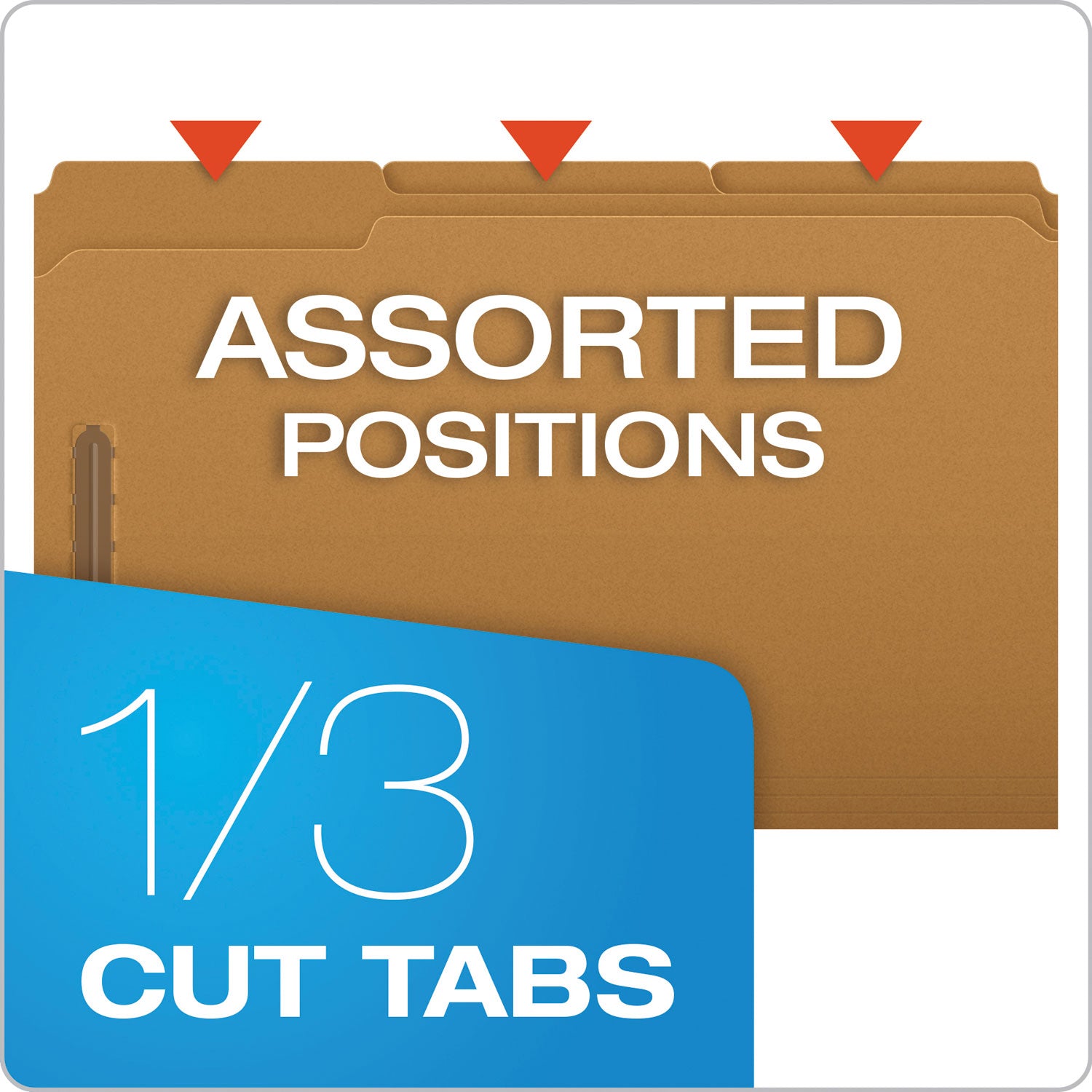Pendaflex® Kraft Fastener Folders, 1/3-Cut Tabs, 2 Fasteners, Legal Size, Kraft Exterior, 50/Box