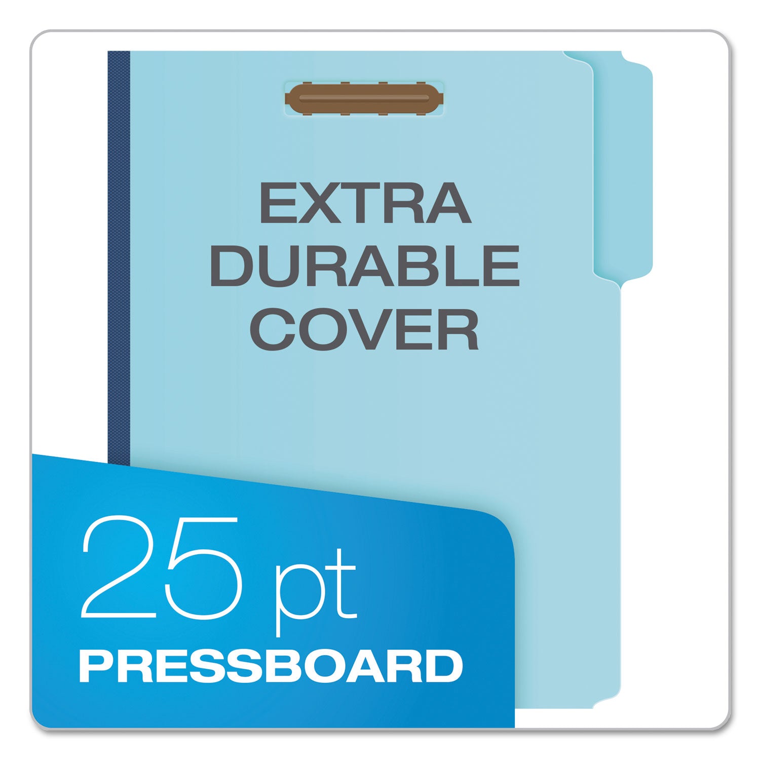 Pendaflex® Earthwise by Pendaflex Heavy-Duty Pressboard Fastener Folders, 2" Expansion, 2 Fasteners, Letter Size, Light Blue, 25/Box