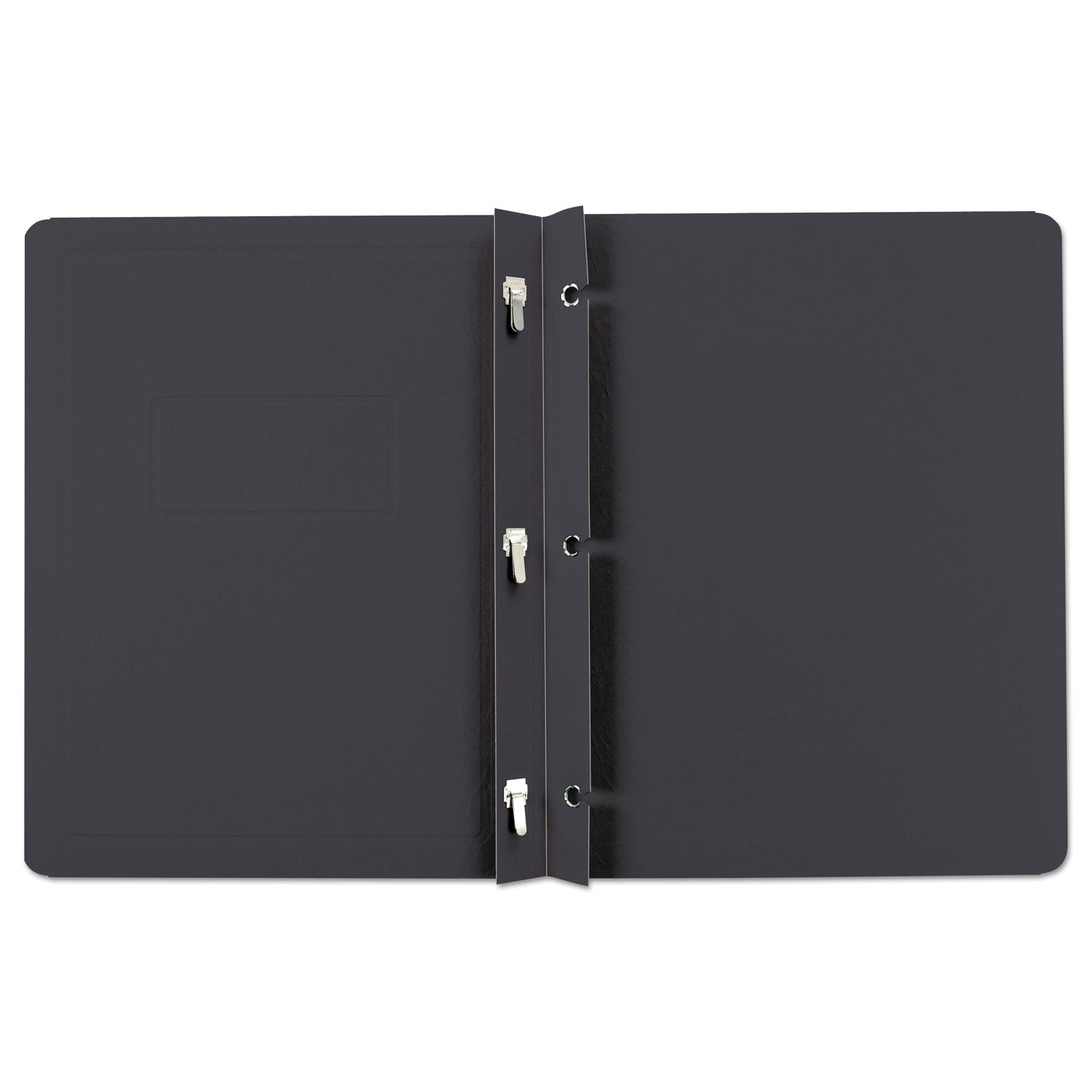 Oxford™ Title Panel And Border Front Report Cover, Three-Prong Fastener, 0.5" Capacity, 8.5 X 11, Black/black, 25/box