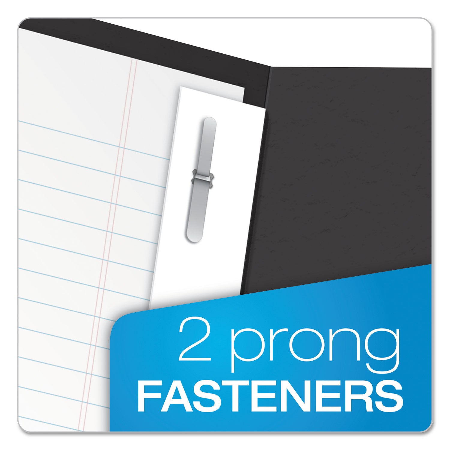Oxford™ Twin-Pocket Folders With 3 Fasteners, 0.5" Capacity, 11 X 8.5, Black 25/box