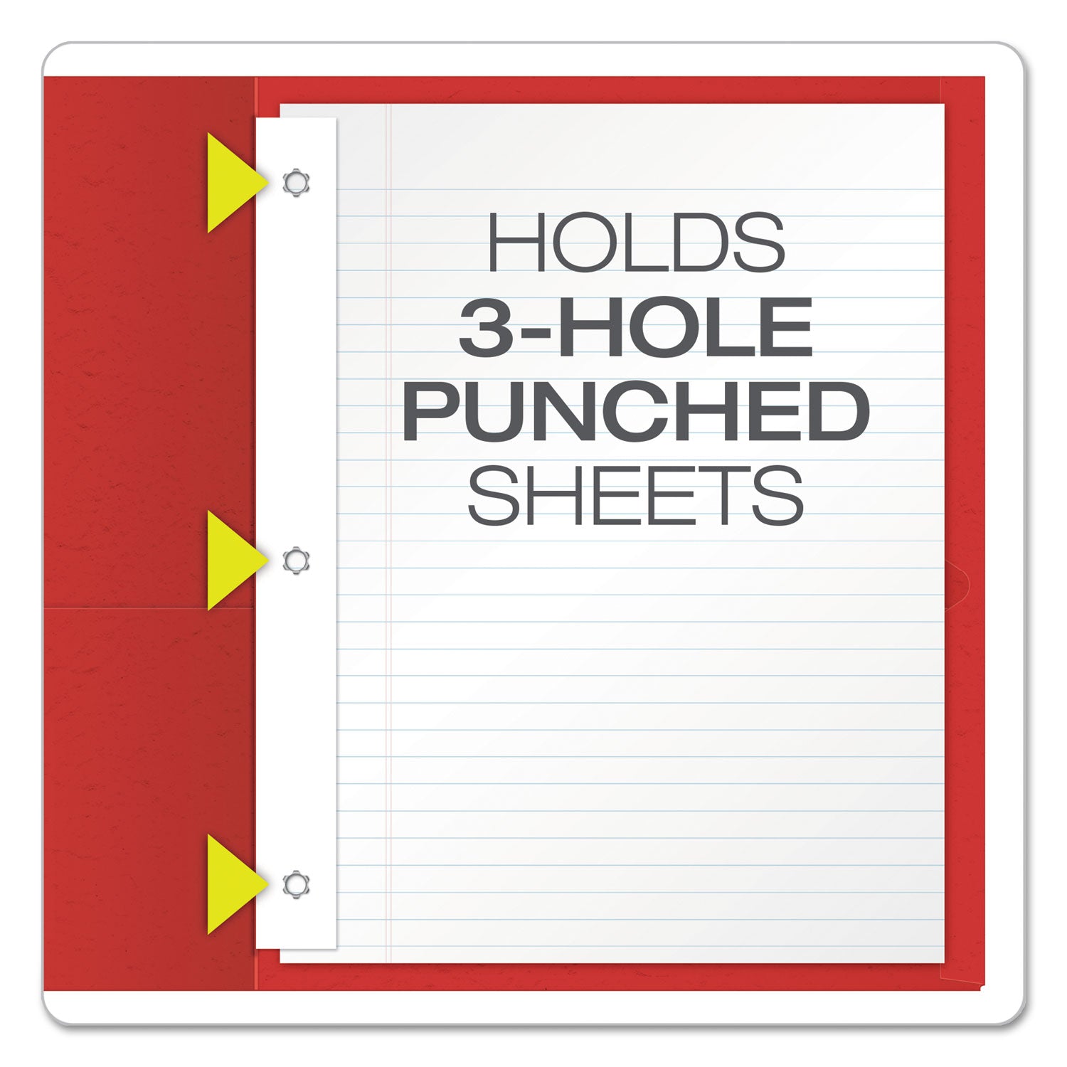 Oxford™ Twin-Pocket Folders With 3 Fasteners, 0.5" Capacity, 11 X 8.5, Red, 25/box