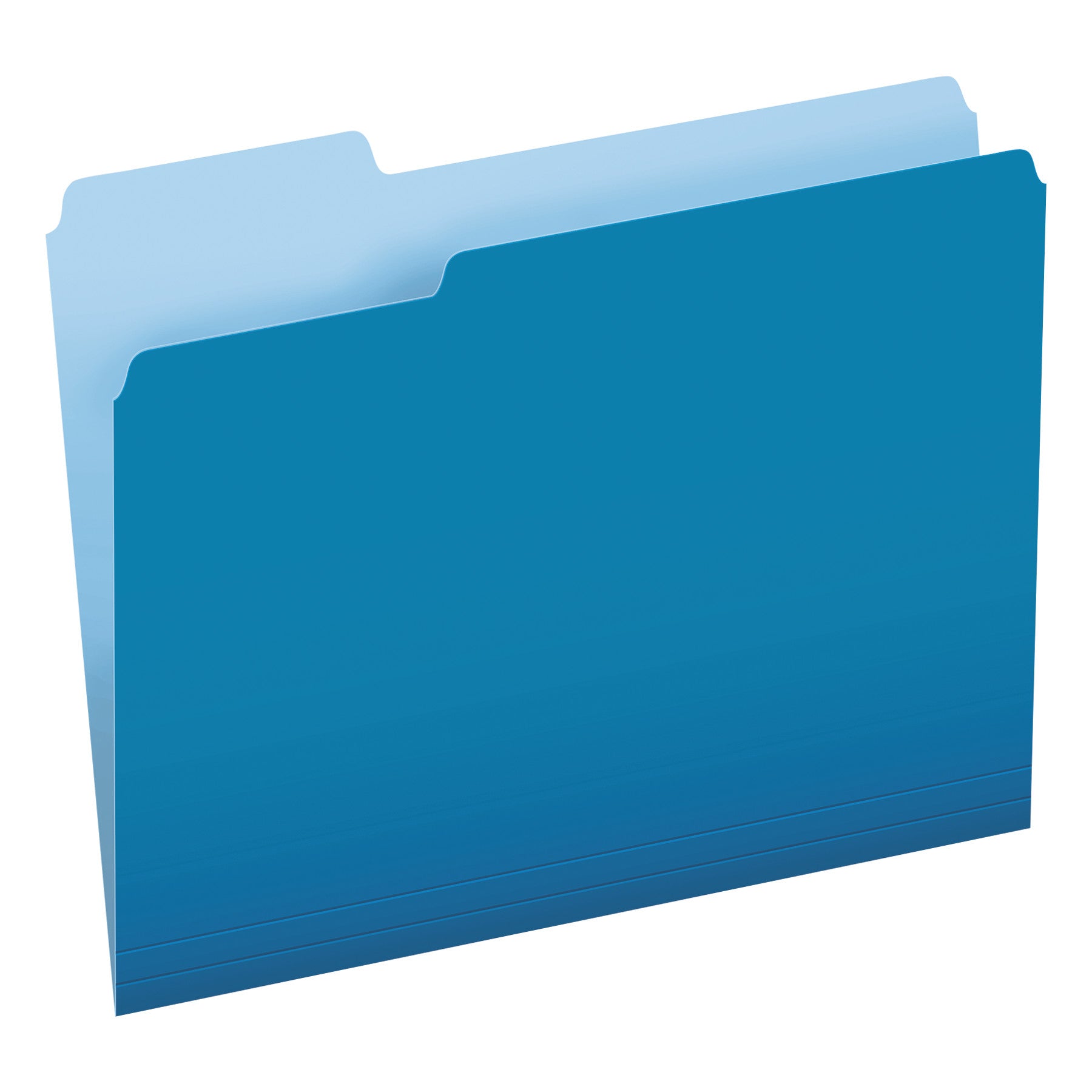 Colored File Folders, 1/3-Cut Tabs: Assorted, Letter Size, Blue/Light Blue, 100/Box