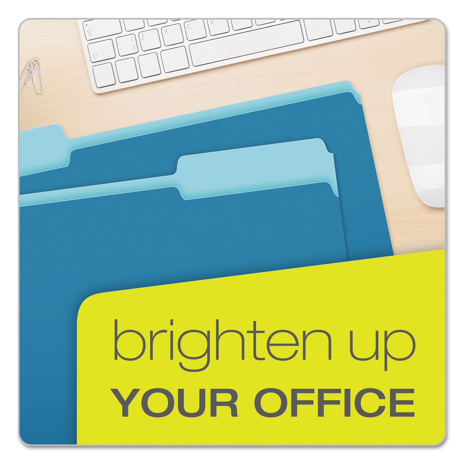 Pendaflex® Colored File Folders, 1/3-Cut Tabs: Assorted, Legal Size, Blue/Light Blue, 100/Box