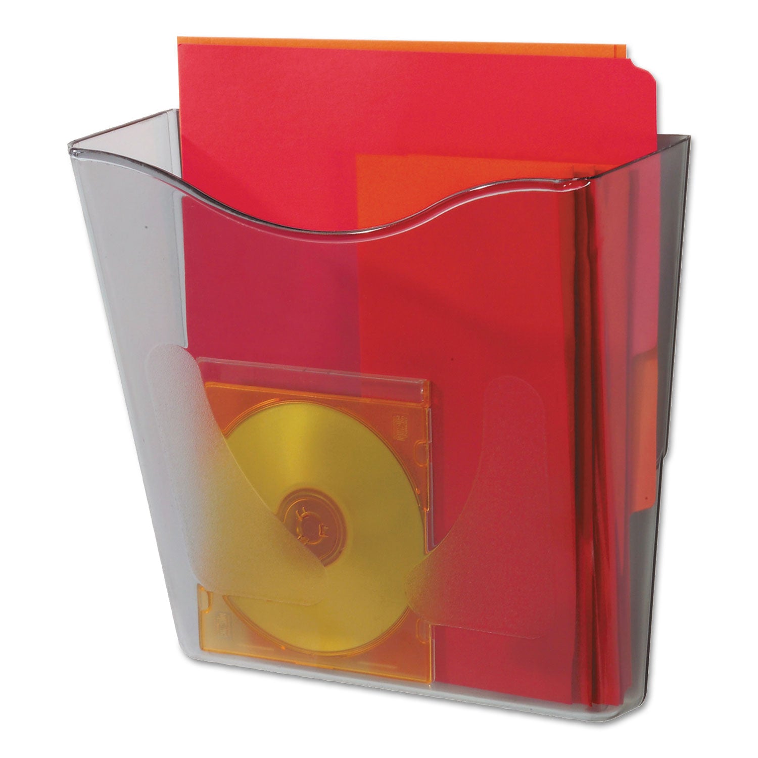 deflecto® Euro-Style DocuPocket Portrait Wall File, A4/Legal/Letter/Magazines/Portfolio Size, 10.25" x 4" x 10", Smoke