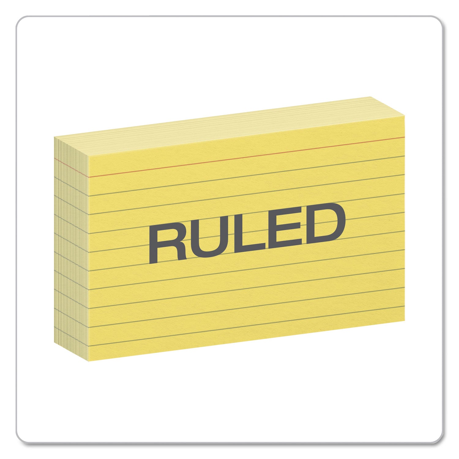 Oxford™ Ruled Index Cards, 3 X 5, Canary, 100/pack