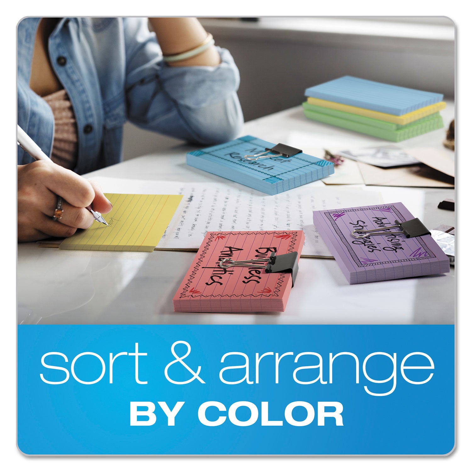 Oxford™ Ruled Index Cards, 3 X 5, Canary, 100/pack