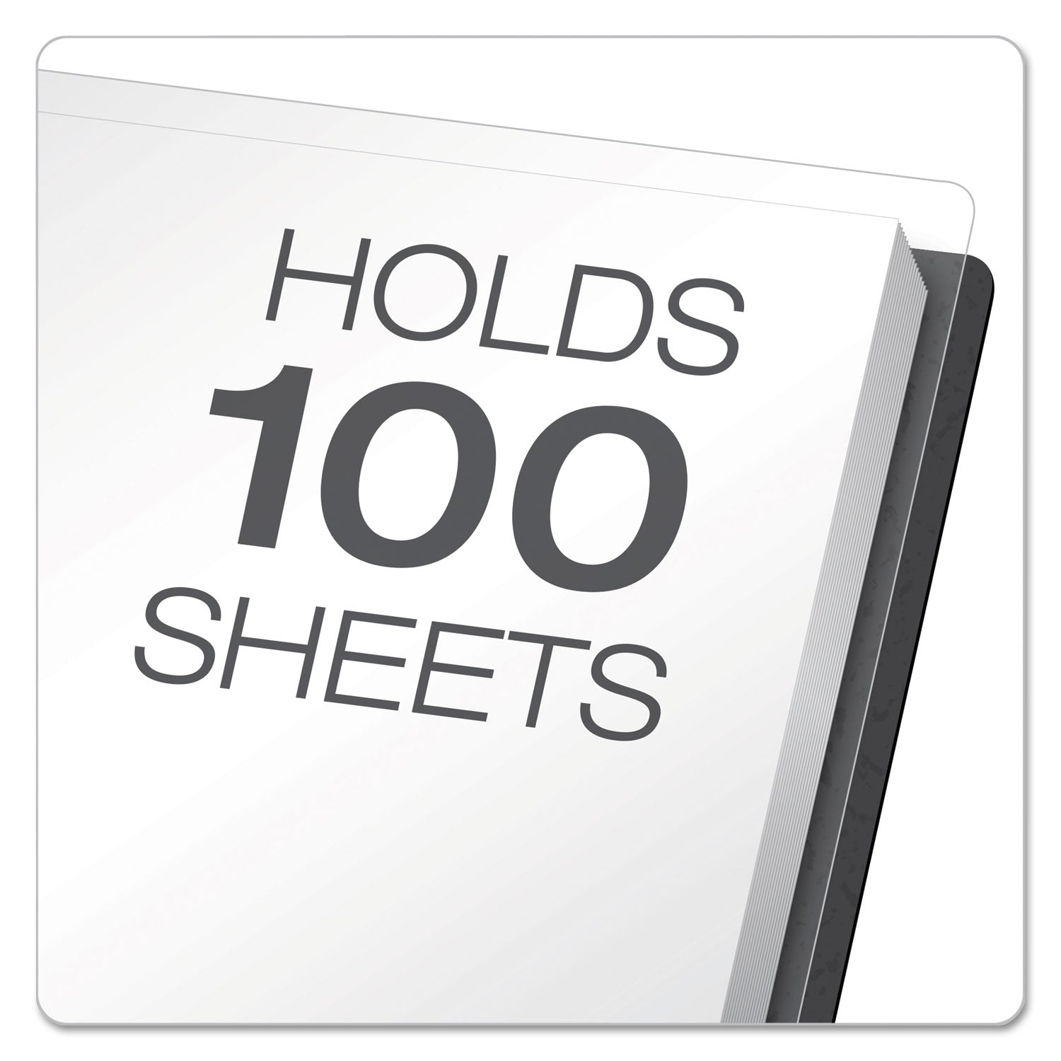 Oxford™ Clear Front Standard Grade Report Cover, Three-Prong Fastener, 0.5" Capacity, 8.5 X 11, Clear/black, 25/box