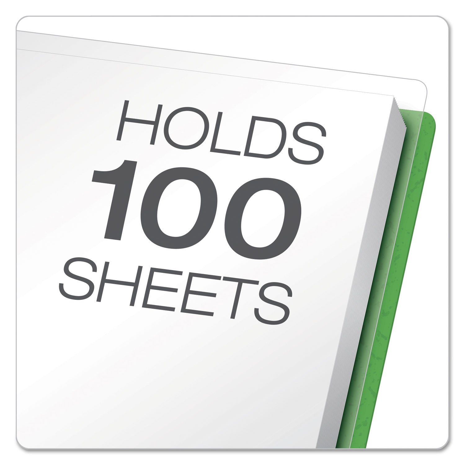 Oxford™ Clear Front Standard Grade Report Cover, Three-Prong Fastener, 0.5" Capacity, 8.5 X 11, Clear/green, 25/box