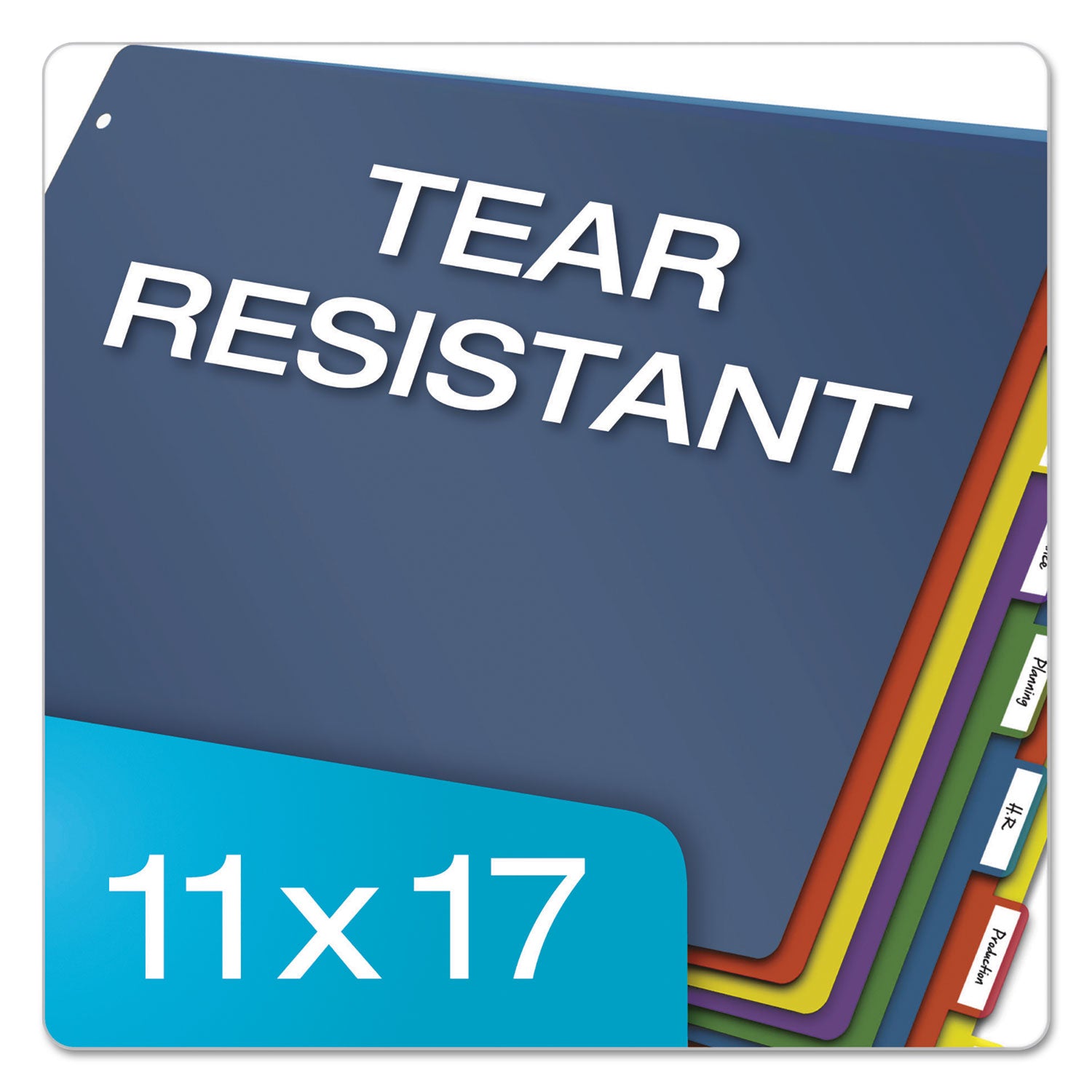 Cardinal® Tabloid-Size Poly Index Divider, 8-Tab, 11 X 17, Assorted, 1 Set