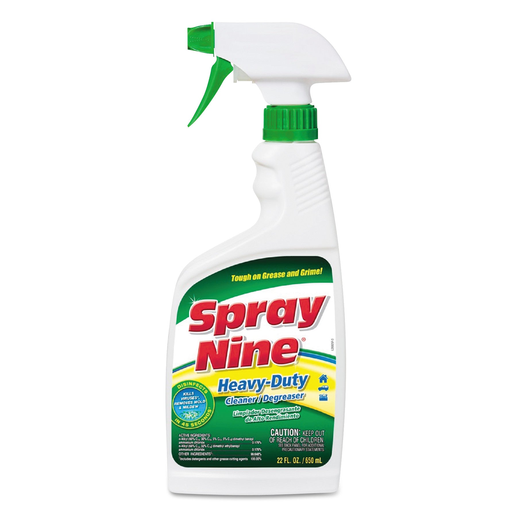 Spray Nine® Heavy Duty Cleaner/degreaser/disinfectant, Citrus Scent, 22 Oz Trigger Spray Bottle, 12/carton