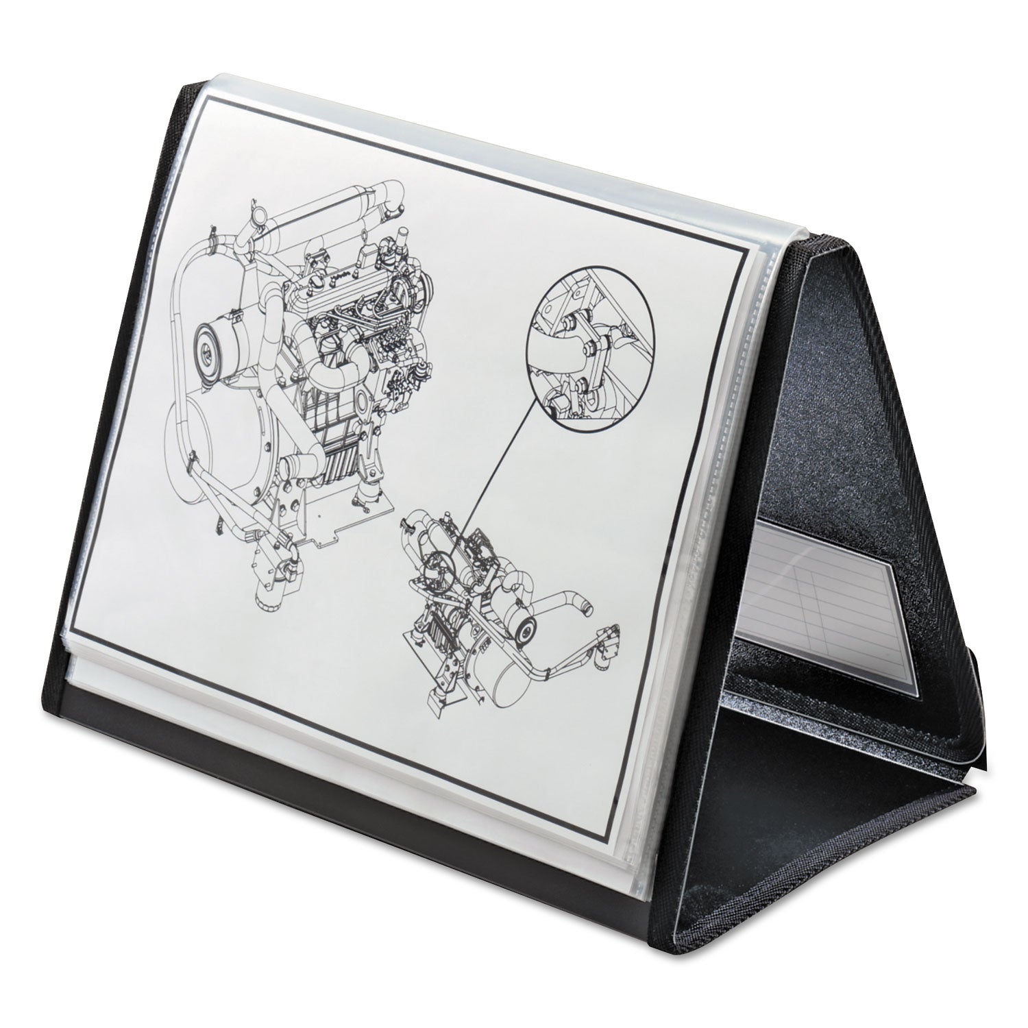 Cardinal® Showfile Horizontal Display Easel, 20 Letter-Size Sleeves, Black