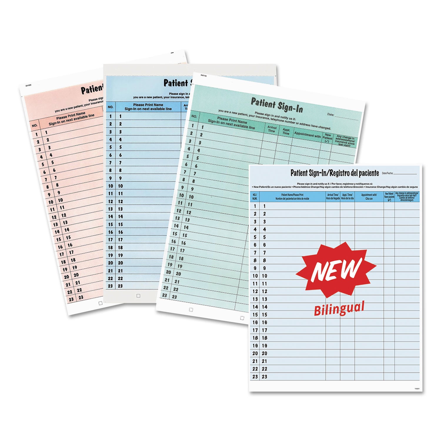 Tabbies® Hipaa Labels, Patient Sign-In, 8.5 X 11, Blue, 23/sheet, 125 Sheets/pack