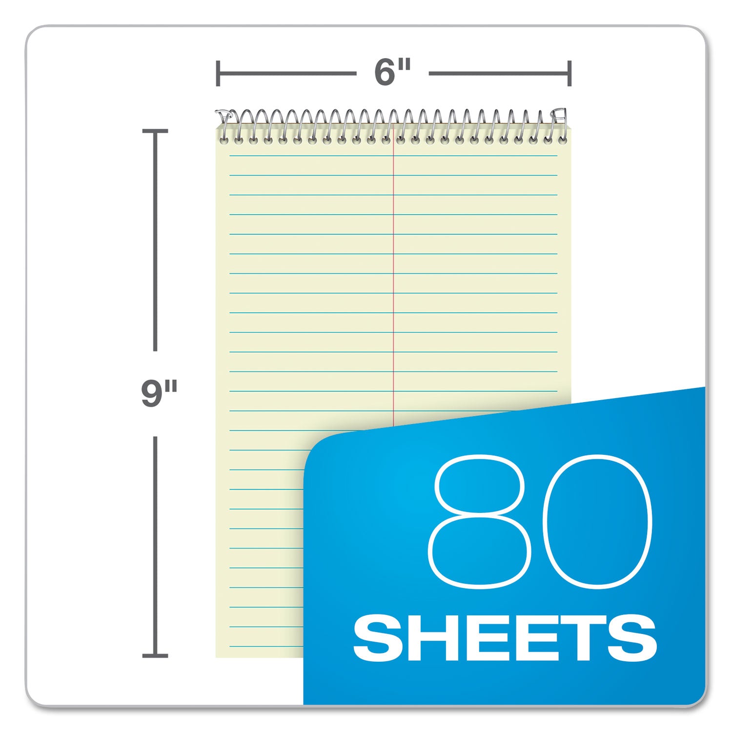 Ampad® Steno Pads, Gregg Rule, Green Cover, 80 Green-Tint 6 X 9 Sheets, 6/pack