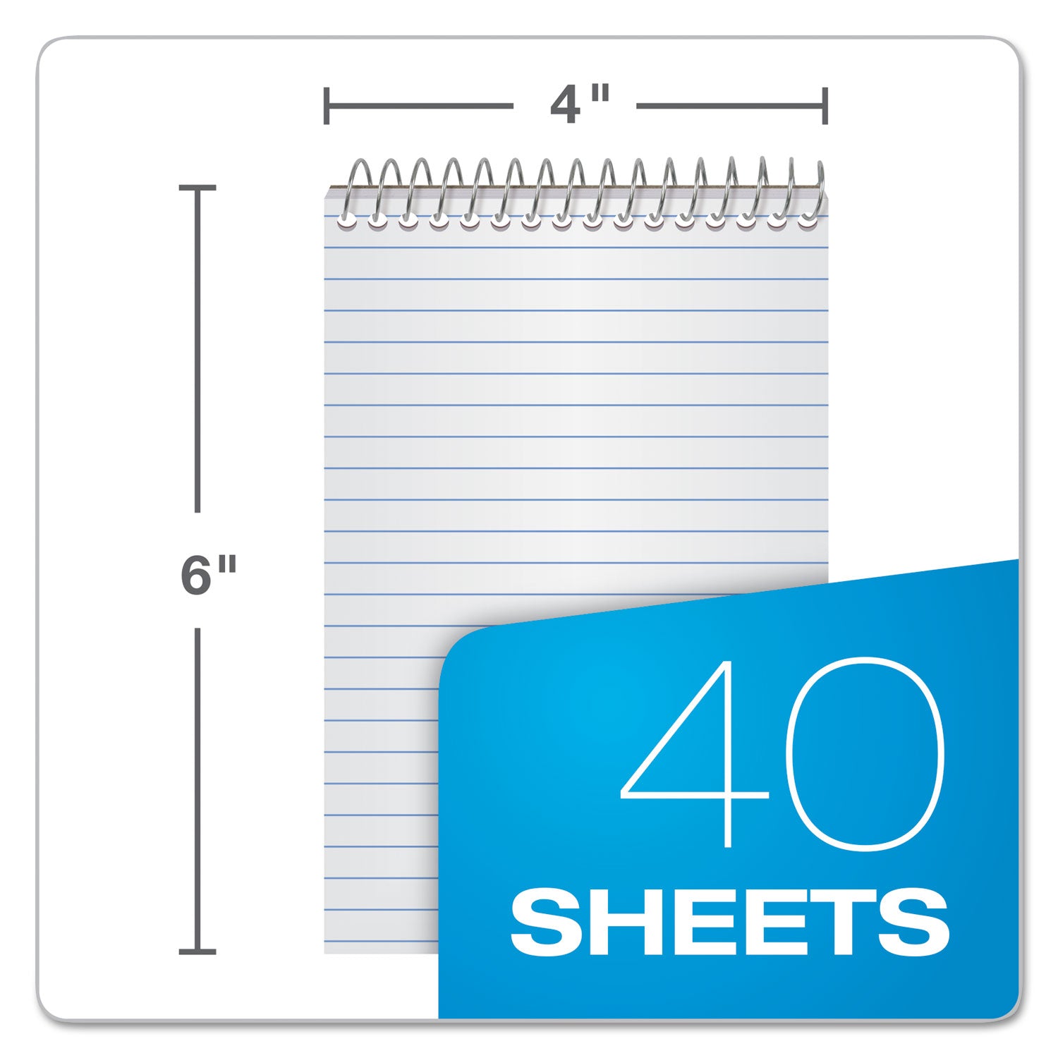 Ampad® Memo Pads, Narrow Rule, Assorted Cover Colors, 40 White 4 X 6 Sheets, 3/pack