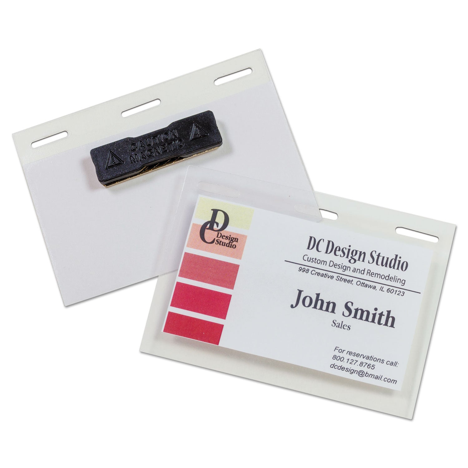 Self-Laminating Magnetic Style Name Badge Holder Kit, 2" x 3", Clear, 20/Box
