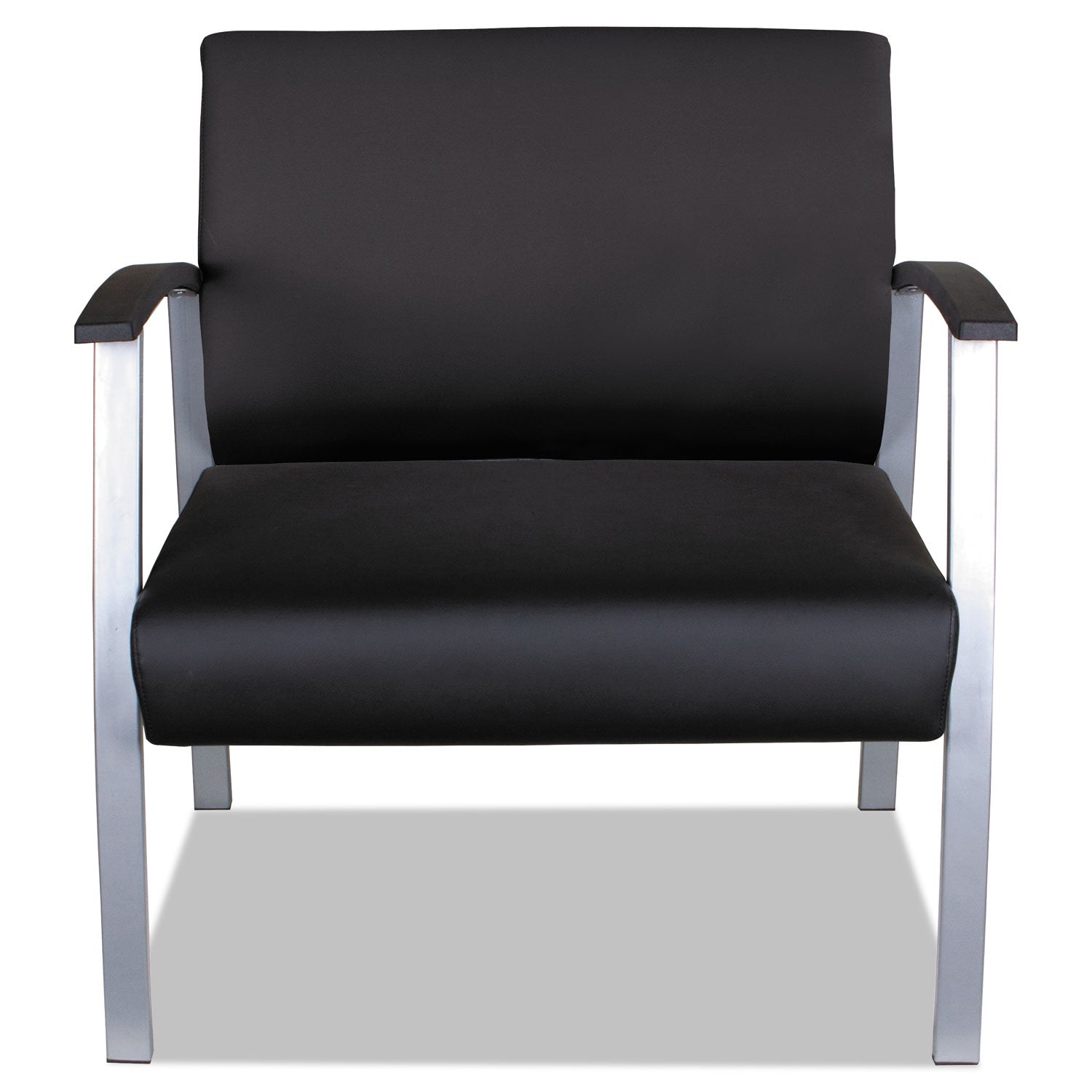 Alera® Alera metaLounge Series Bariatric Guest Chair, 30.51" x 26.96" x 33.46", Black Seat, Black Back, Silver Base