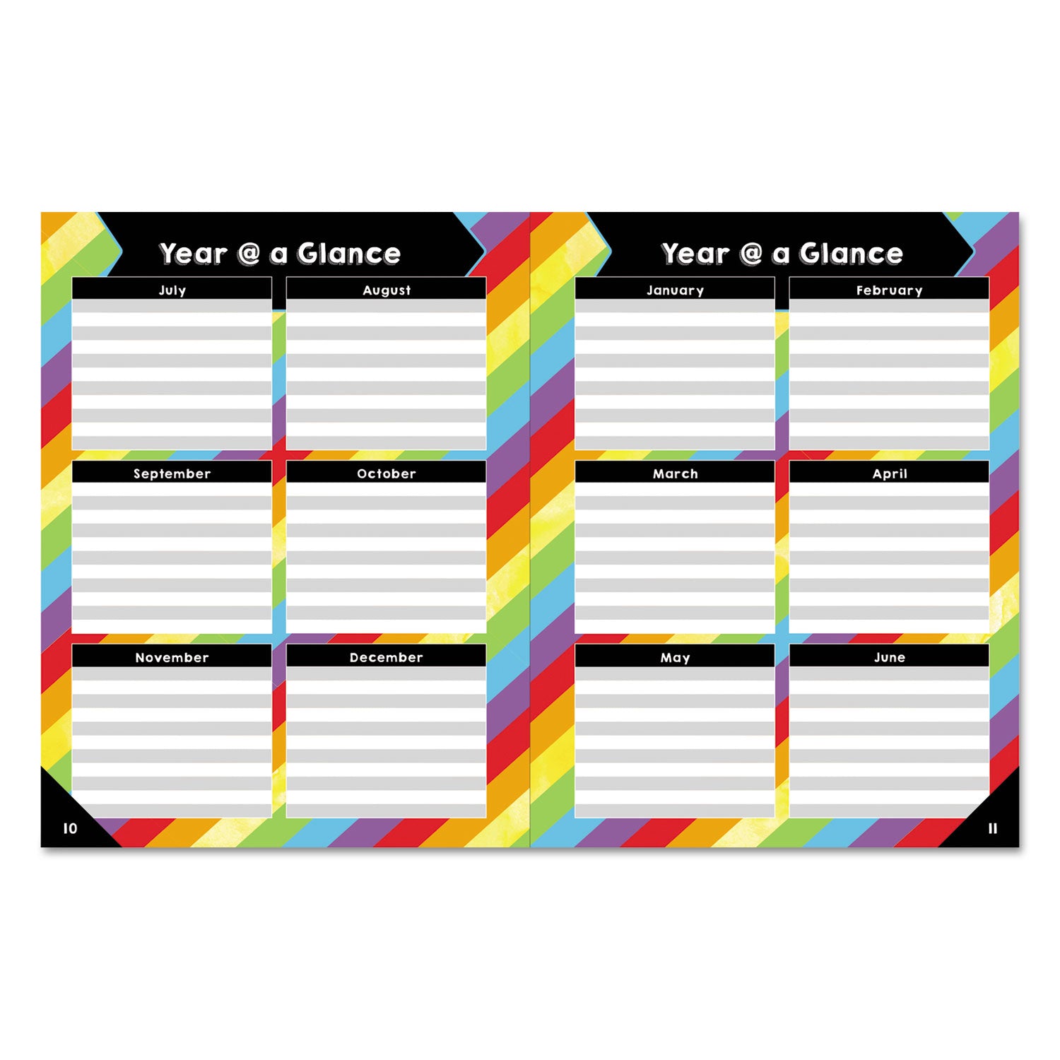 Carson-Dellosa Education Teacher Planner, Weekly/monthly, Two-Page Spread (seven Classes), 10.88 X 8.38, Balloon Theme, Black Cover