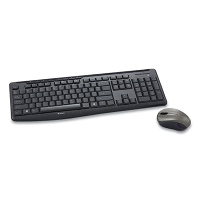 Verbatim® Silent Wireless Mouse and Keyboard, 2.4 GHz Frequency/32.8 ft Wireless Range, Black Flipcost Flipcost