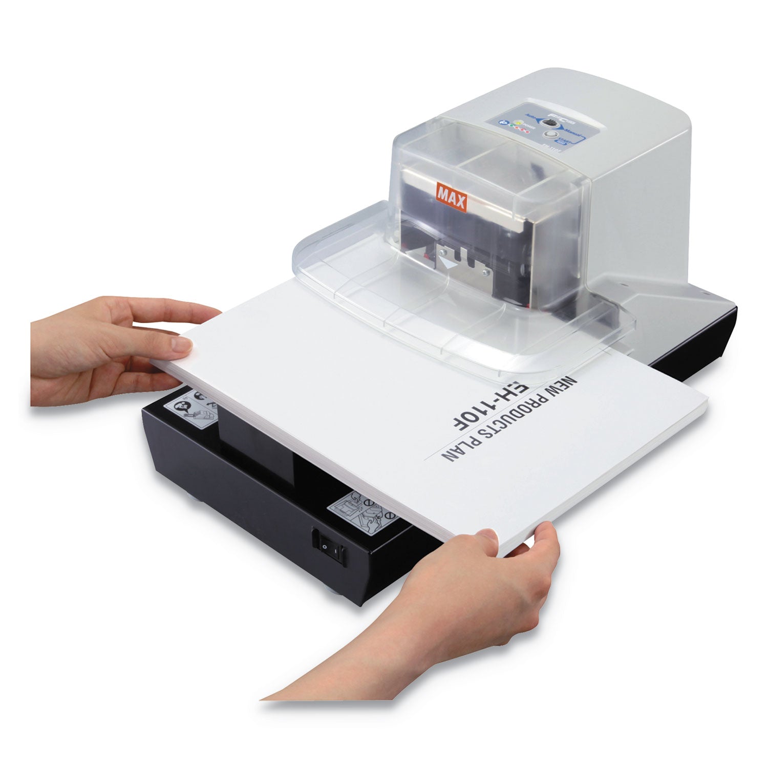 MAX Eh-110f Professional Heavy Duty Flat Clinch Stapler, 100-Sheet Capacity, Gray