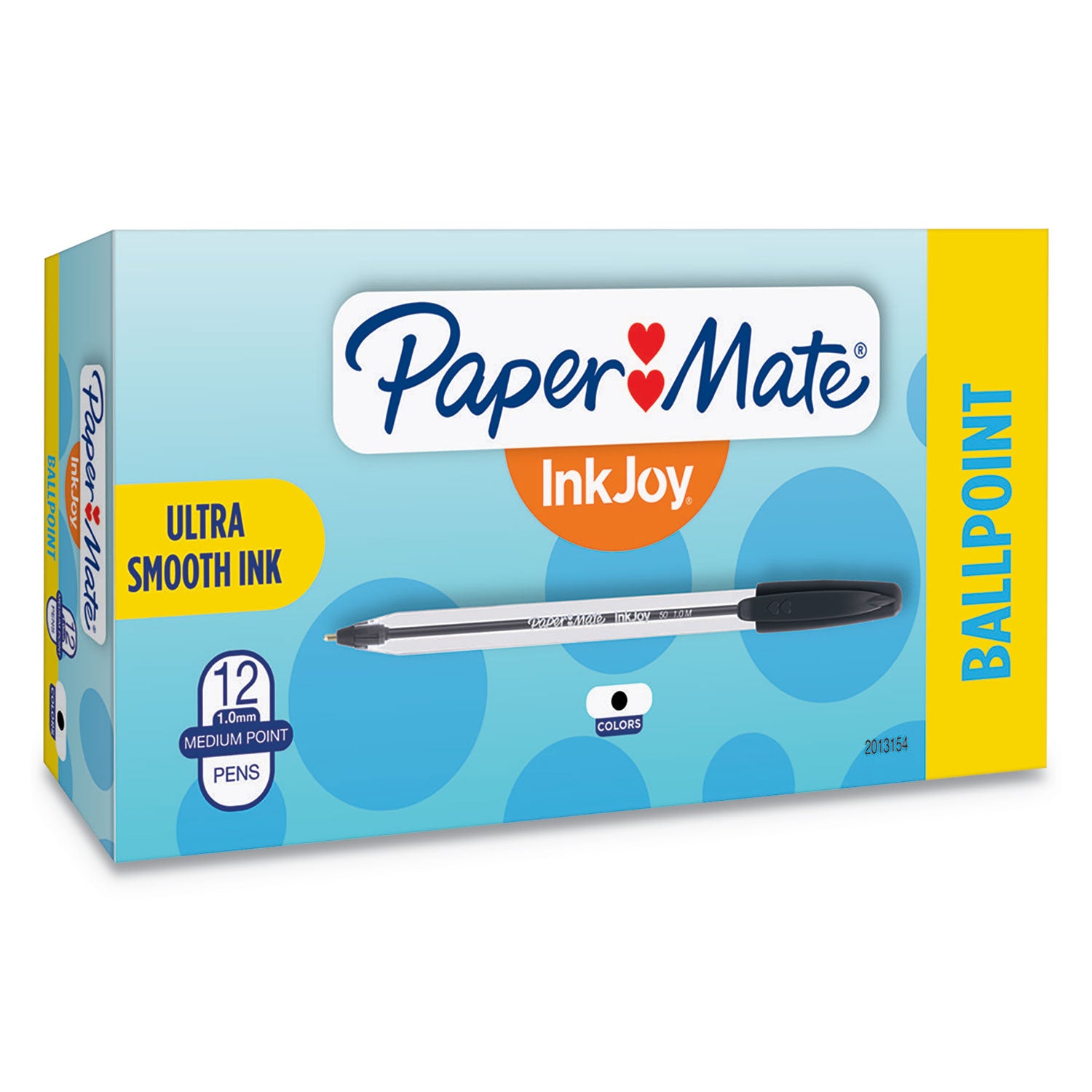 Paper Mate® Inkjoy 50st Ballpoint Pen, Stick, Medium 1 Mm, Black Ink, Clear Barrel, Dozen