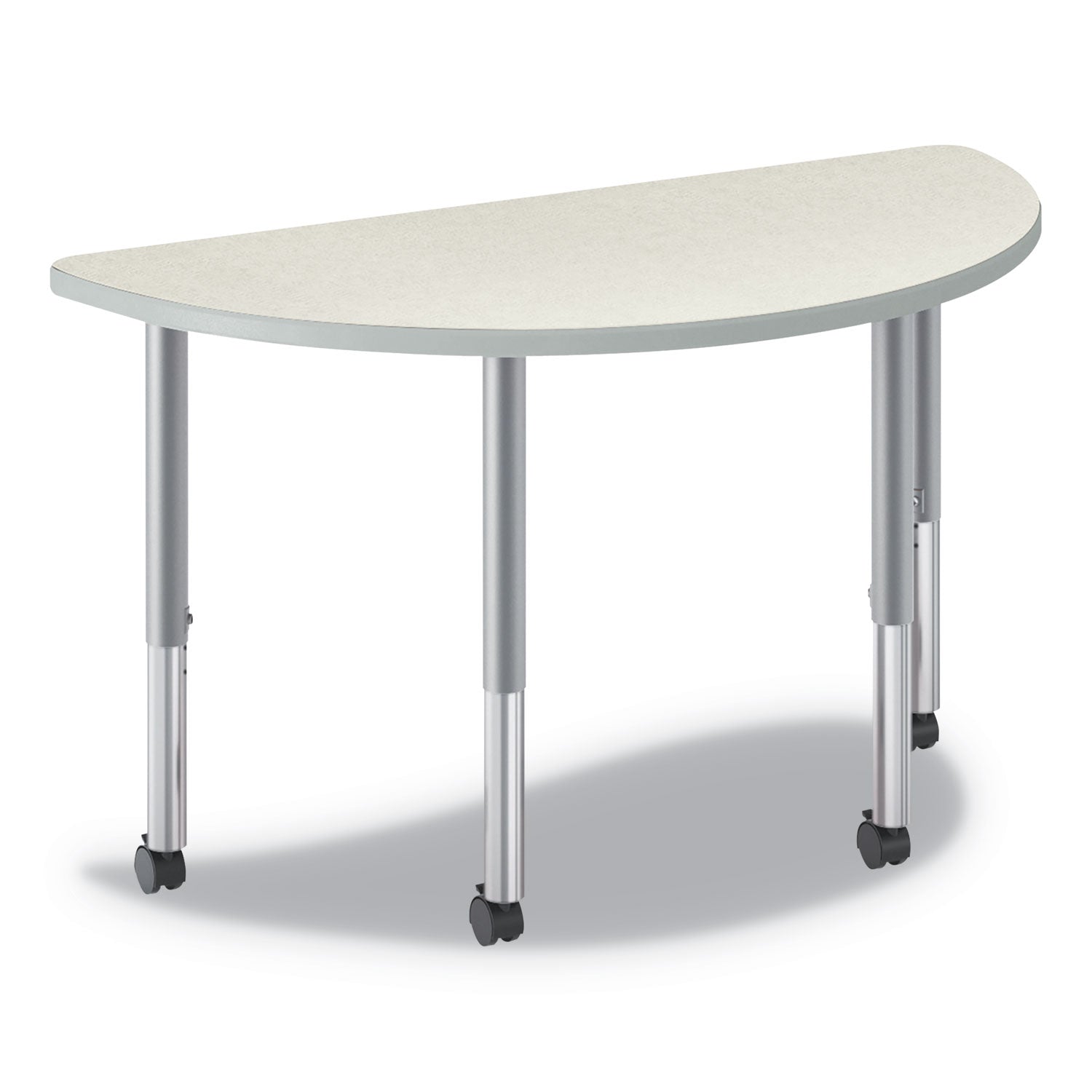 HON® Build Half Round Shape Table Top, 60w X 30d, Silver Mesh