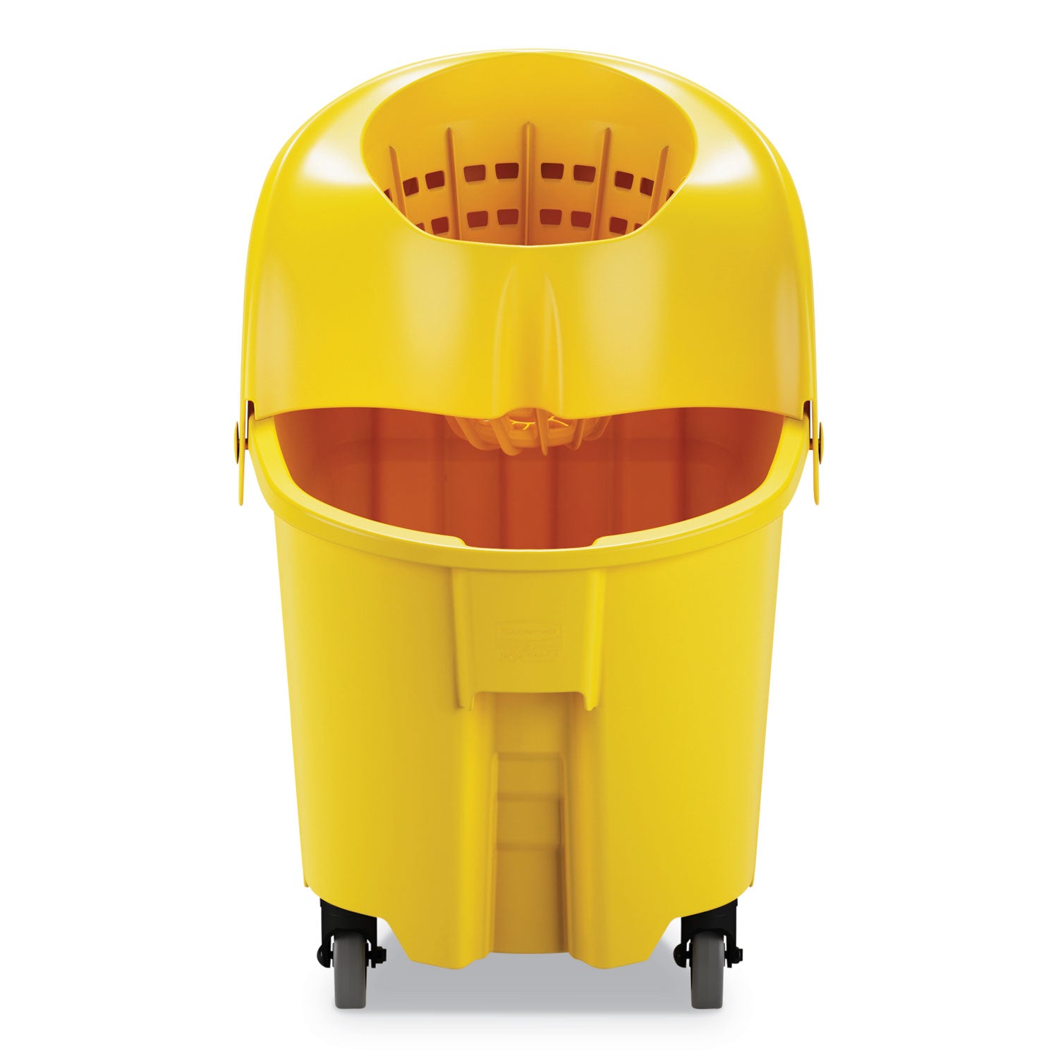 Rubbermaid® Commercial WaveBrake Institution Bucket and Wringer Combos, Down-Press, 35 qt, Plastic, Yellow