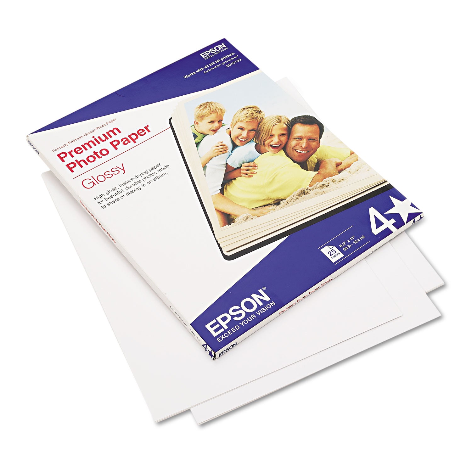 Premium Photo Paper, 10.4 mil, 8.5 x 11, High-Gloss Bright White, 25/Pack