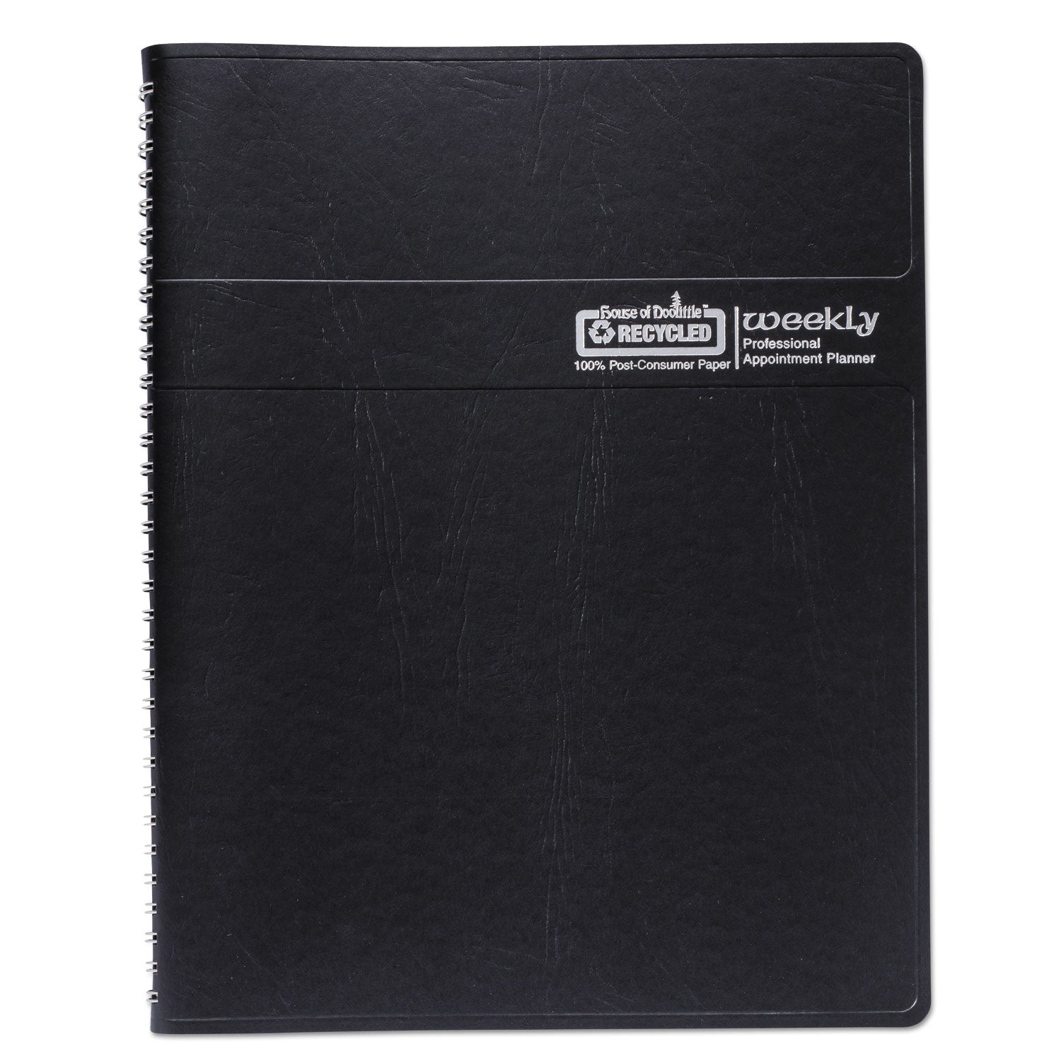 House of Doolittle™ Recycled Professional Weekly Planner, 15-Minute Appts, 11 x 8.5, Black Wirebound Soft Cover, 12-Month (Jan to Dec): 2025