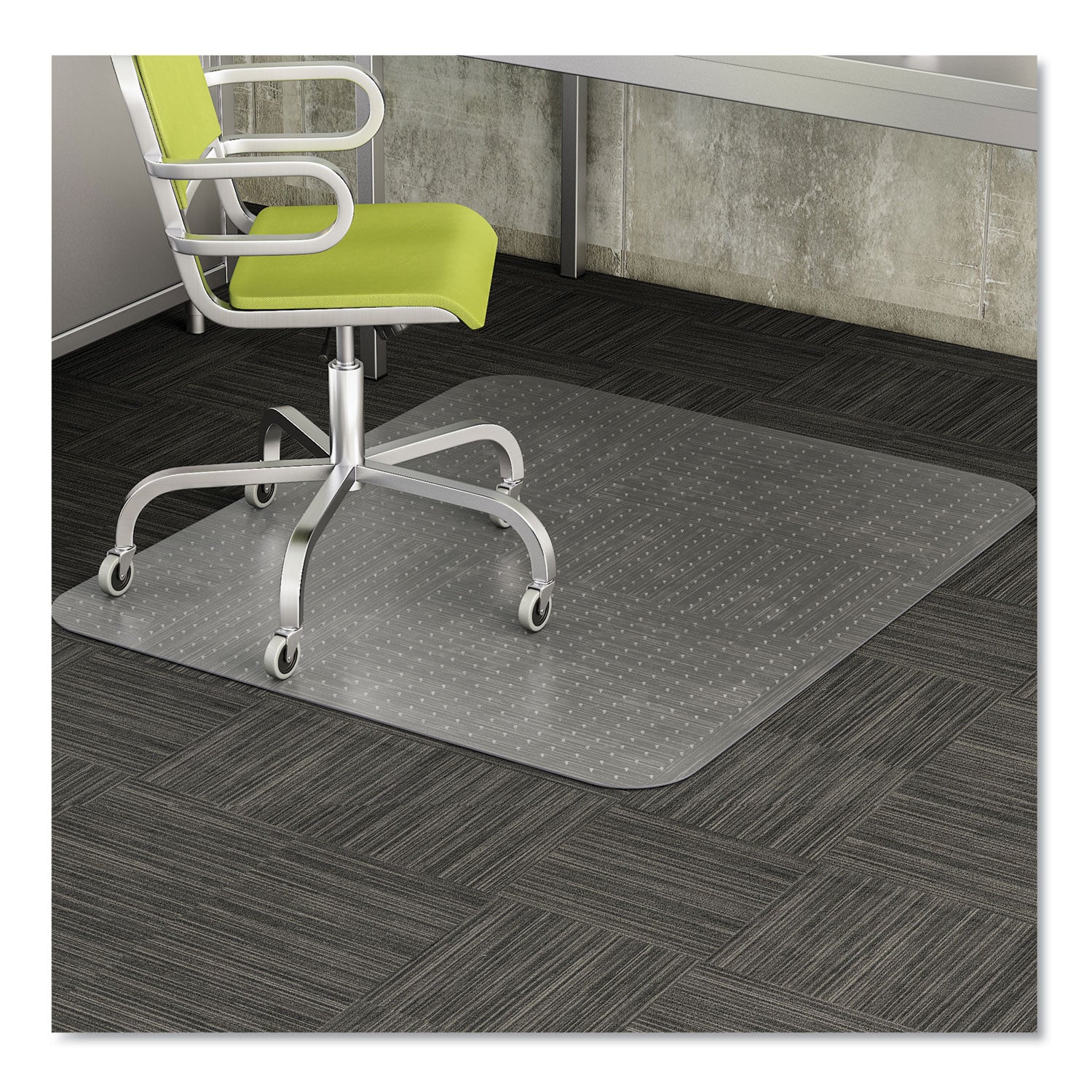 deflecto® Economat Occasional Use Chair Mat For Low Pile Carpet, 45 X 53, Rectangular, Clear