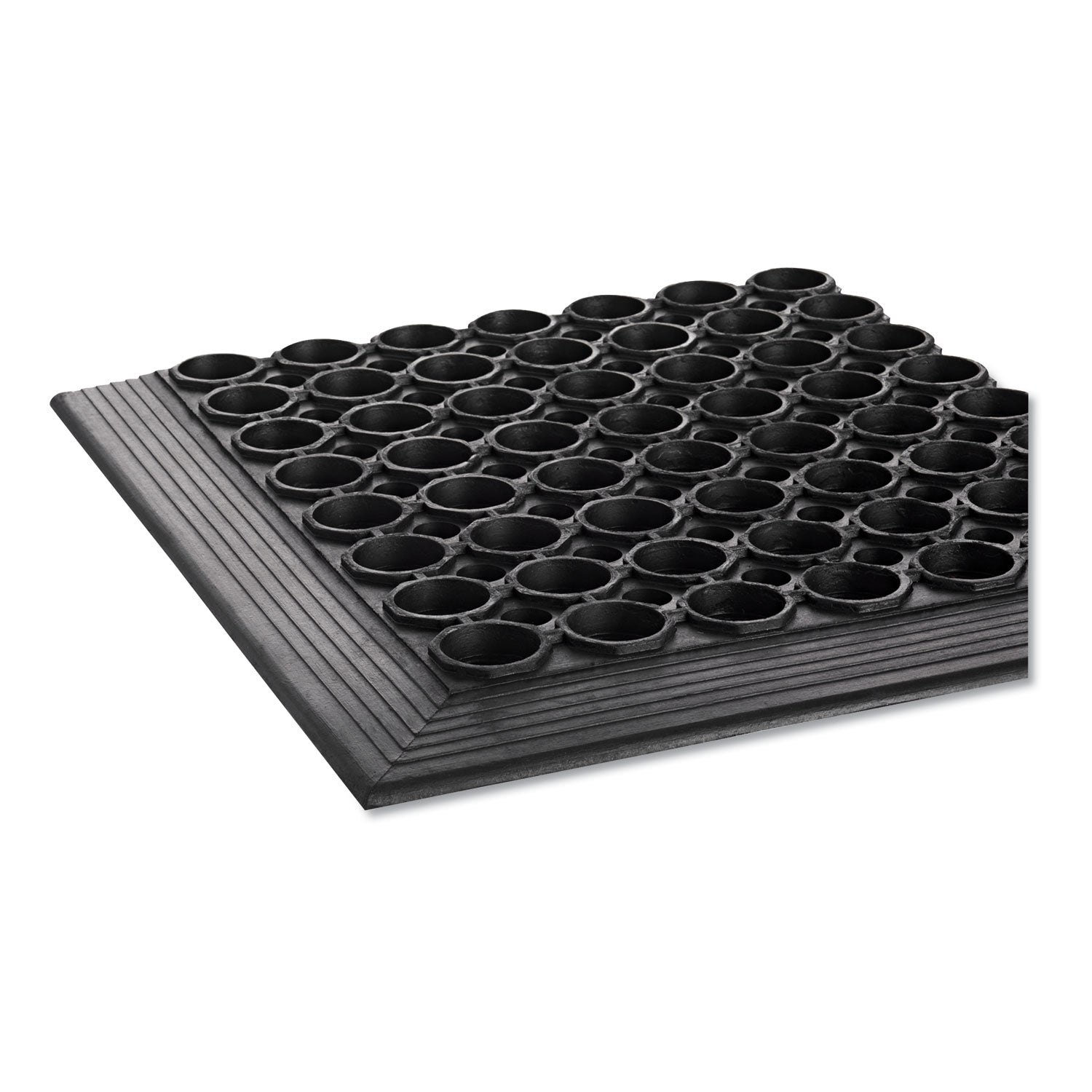 Crown Safewalk-Light Drainage Safety Mat, Rubber, 36 X 60, Black