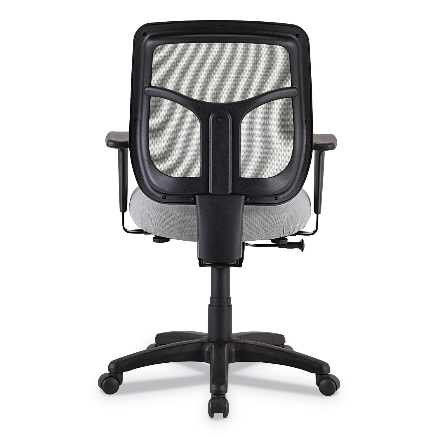 Eurotech Apollo Mid-Back Mesh Chair, 18.1" To 21.7" Seat Height, Silver Seat, Silver Back, Black Base
