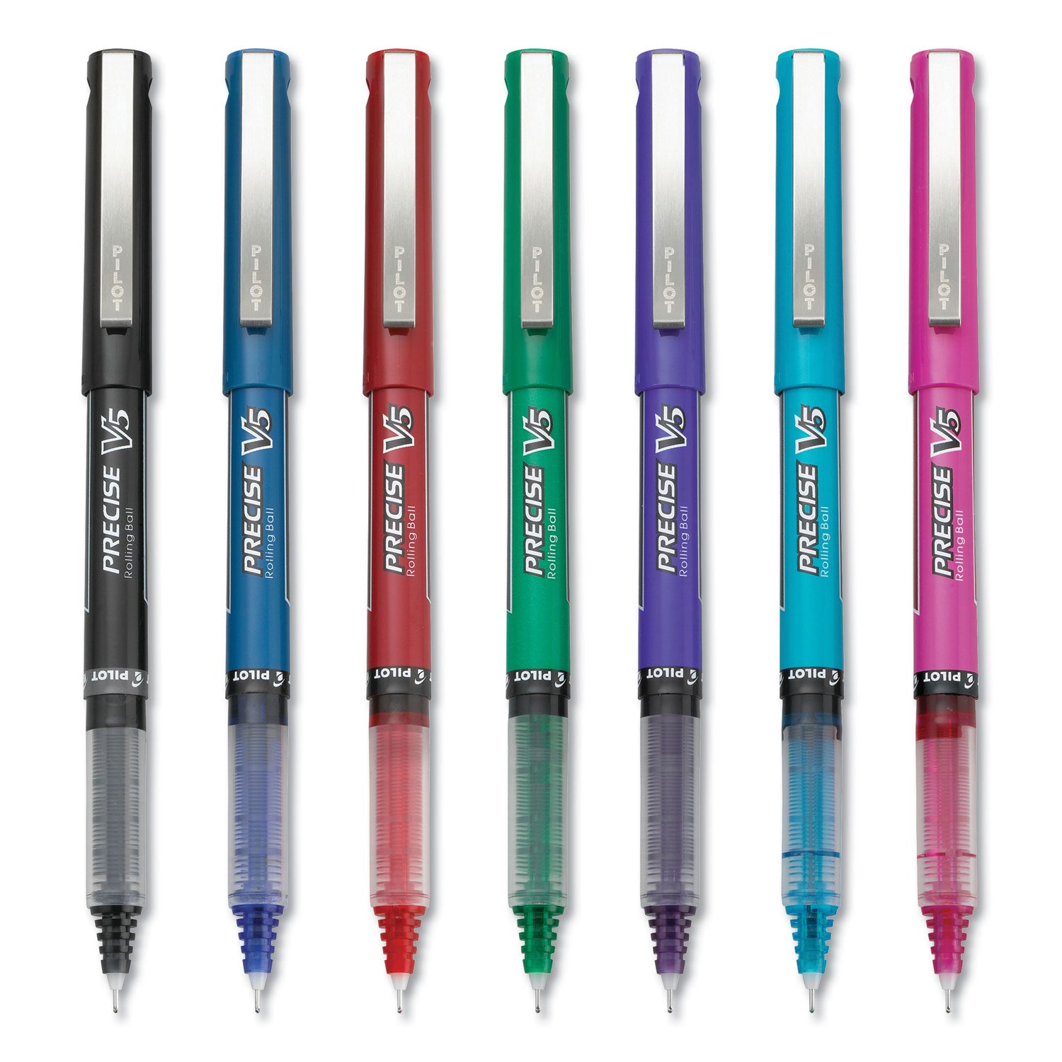 Pilot® Precise V5 Rollerball Pen, Stick, Extra-Fine 0.5 mm, Assorted Ink and Barrel Colors, 7/Pack