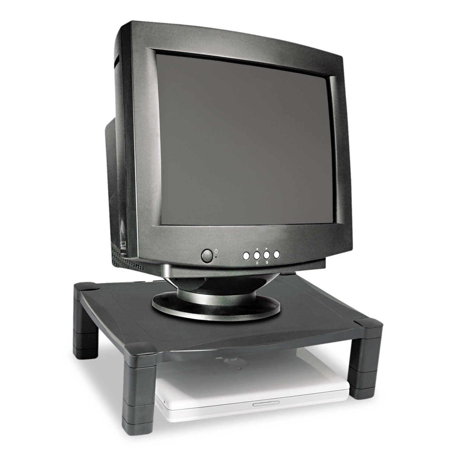 Kantek Single-Level Monitor Stand, 17" X 13.25" X 3" To 6.5", Black, Supports 50 Lbs