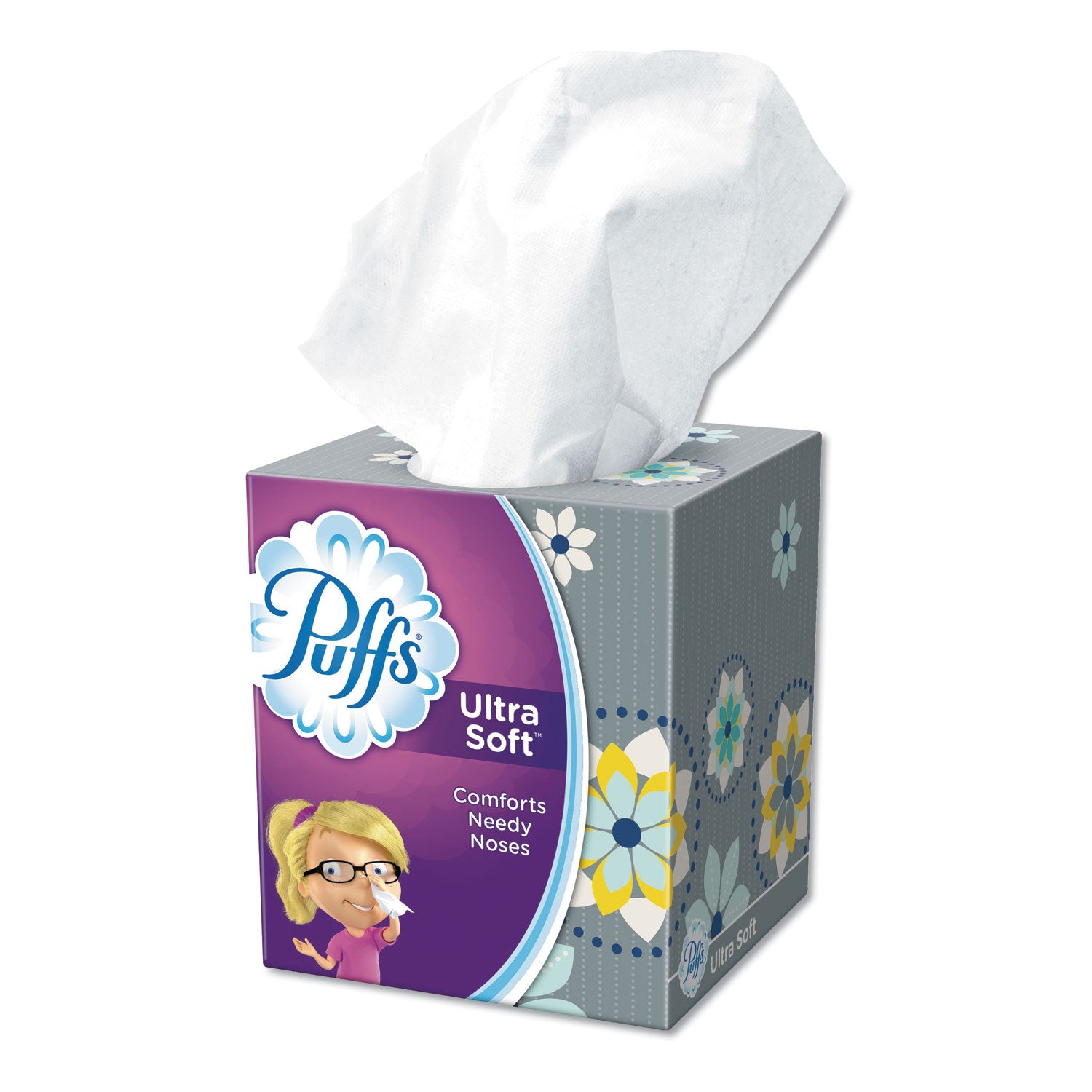 Puffs® Ultra Soft Facial Tissue, 2-Ply, White, 56 Sheets/box, 4 Boxes/pack, 6 Packs/carton