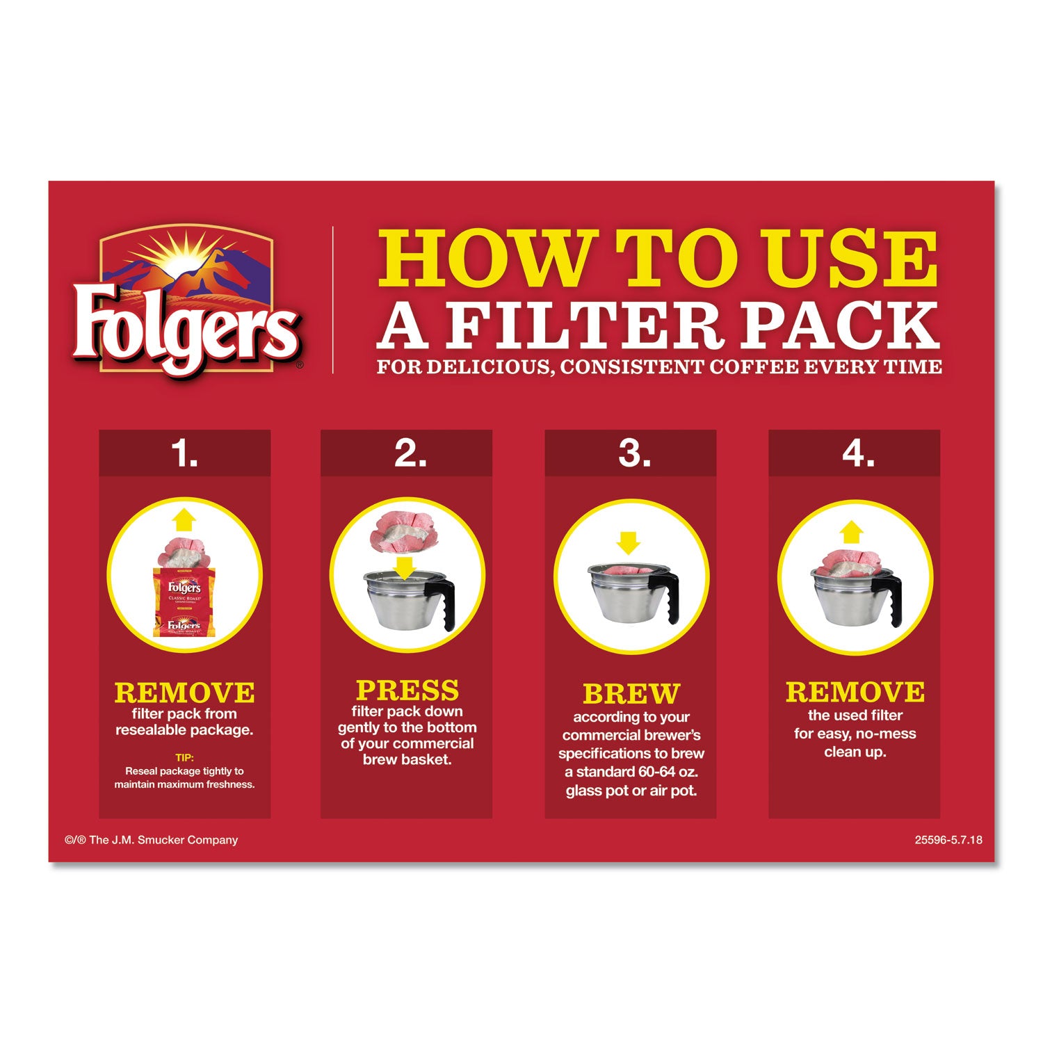Folgers® Coffee Filter Packs, Regular, 1.05 Oz Filter Pack, 40/carton
