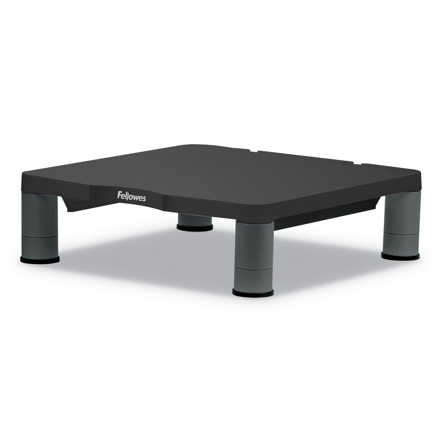 Fellowes® Standard Monitor Riser, 13.38" X 13.63" X 2" To 4", Graphite, Supports 60 Lbs