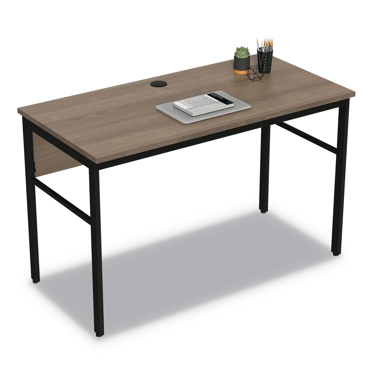 Linea Italia® Urban Series Desk Workstation, 47.25" X 23.75" X 29.5", Natural Walnut