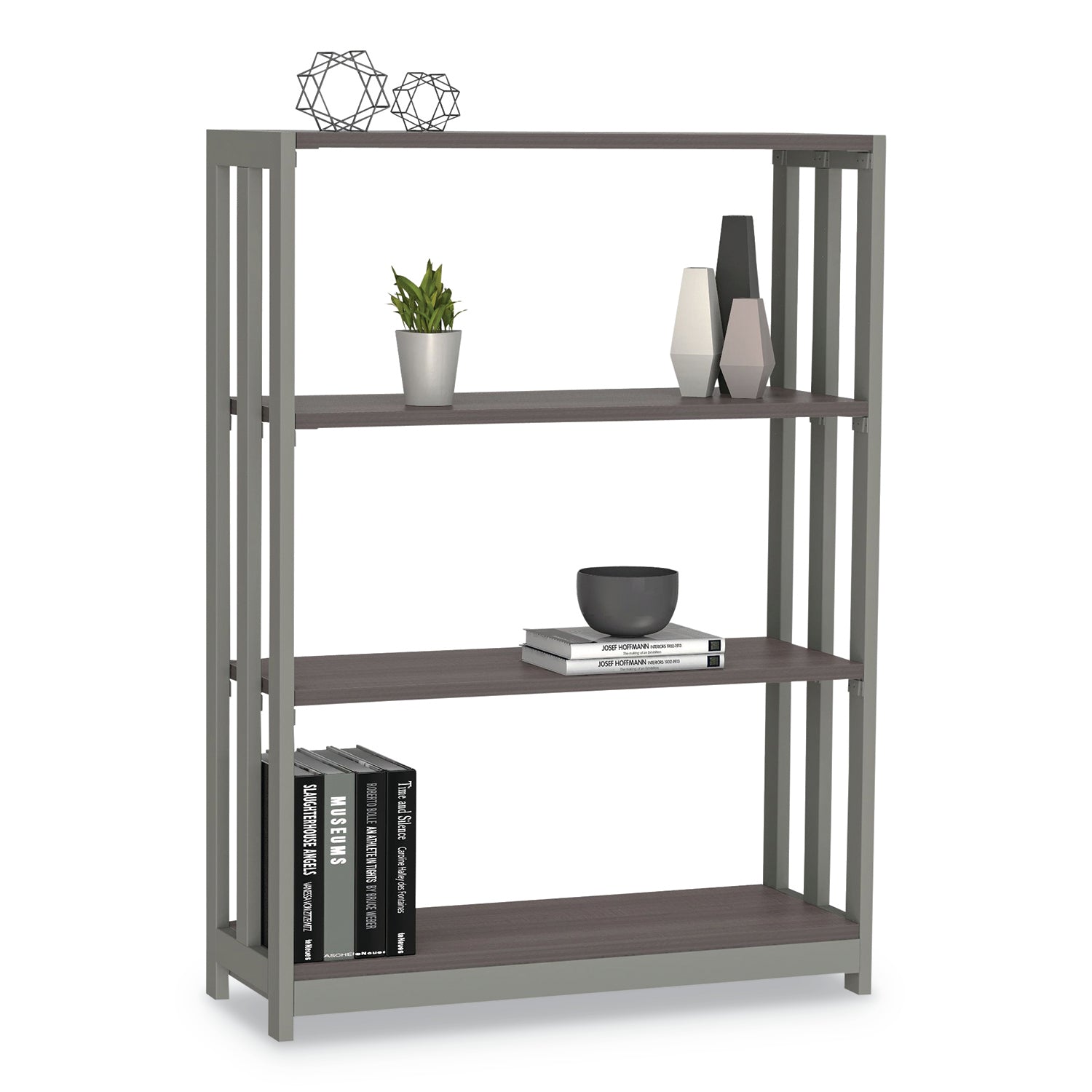 Linea Italia® Trento Line Bookcase, Three-Shelf, 31.5w x 11.63d x 43.25h, Mocha