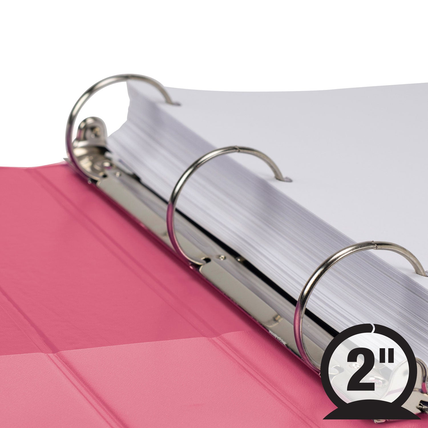 Samsill® Earth's Choice Plant-Based Durable Fashion View Binder, 3 Rings, 2" Capacity, 11 x 8.5, Berry, 2/Pack