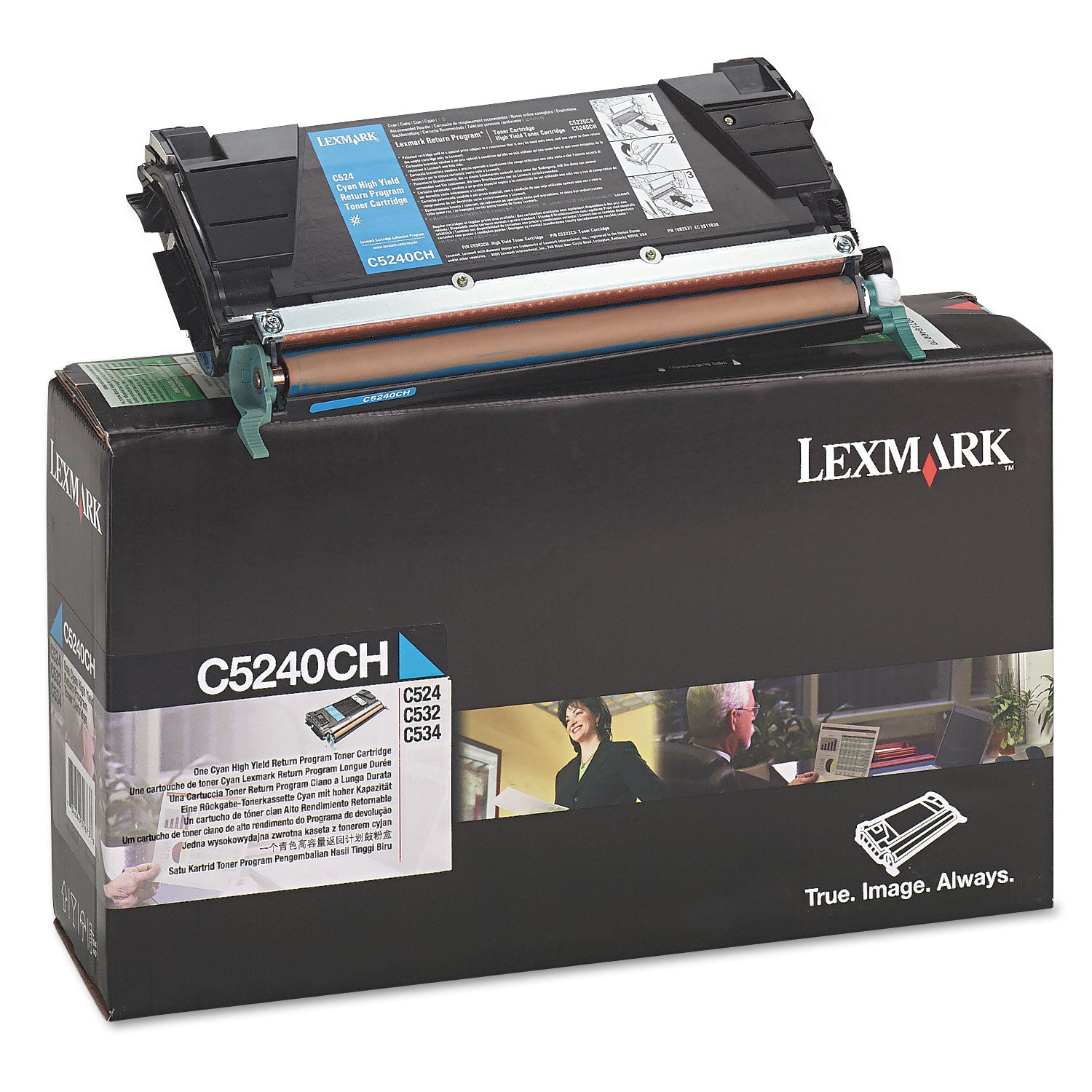 Lexmark™ C5240ch Return Program High-Yield Toner, 5,000 Page-Yield, Cyan