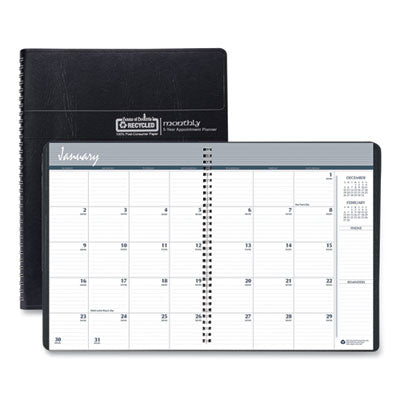 Recycled Monthly Planner 5-Year/62-Month, 11 x 8.5, Black Cover, 62-Month (Dec to Jan): 2023 to 2029 Flipcost Flipcost