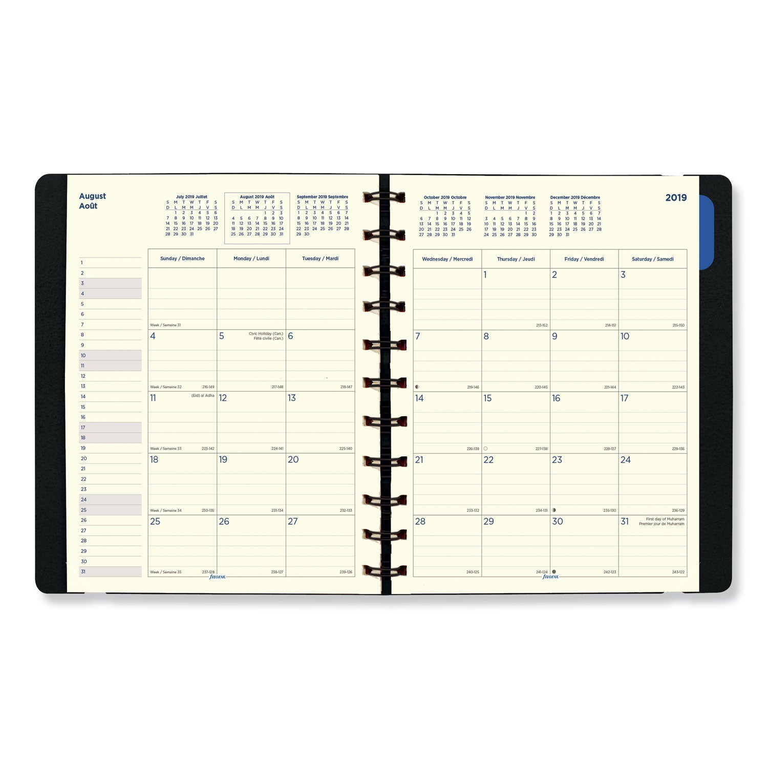 Filofax® Soft Touch 17-Month Planner, 10.88 x 8.5, Black Cover, 17-Month: Aug 2024 to Dec 2025