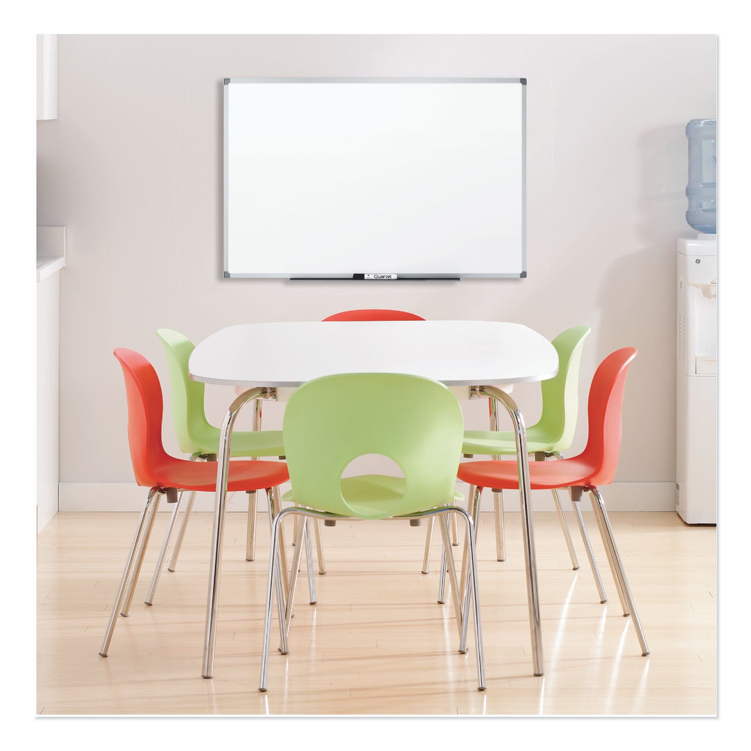 Mead® Dry Erase Board with Aluminum Frame, 36" x 24", White Surface, Satin Aluminum Frame