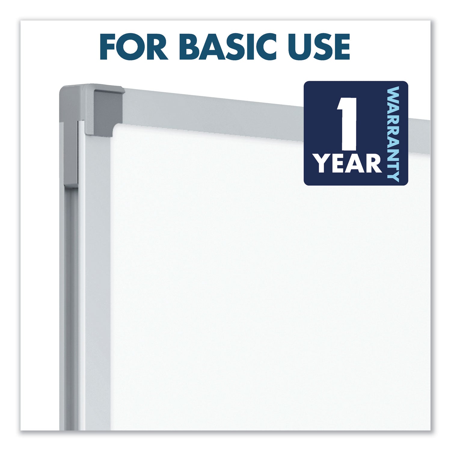 Mead® Dry Erase Board with Aluminum Frame, 36" x 24", White Surface, Satin Aluminum Frame