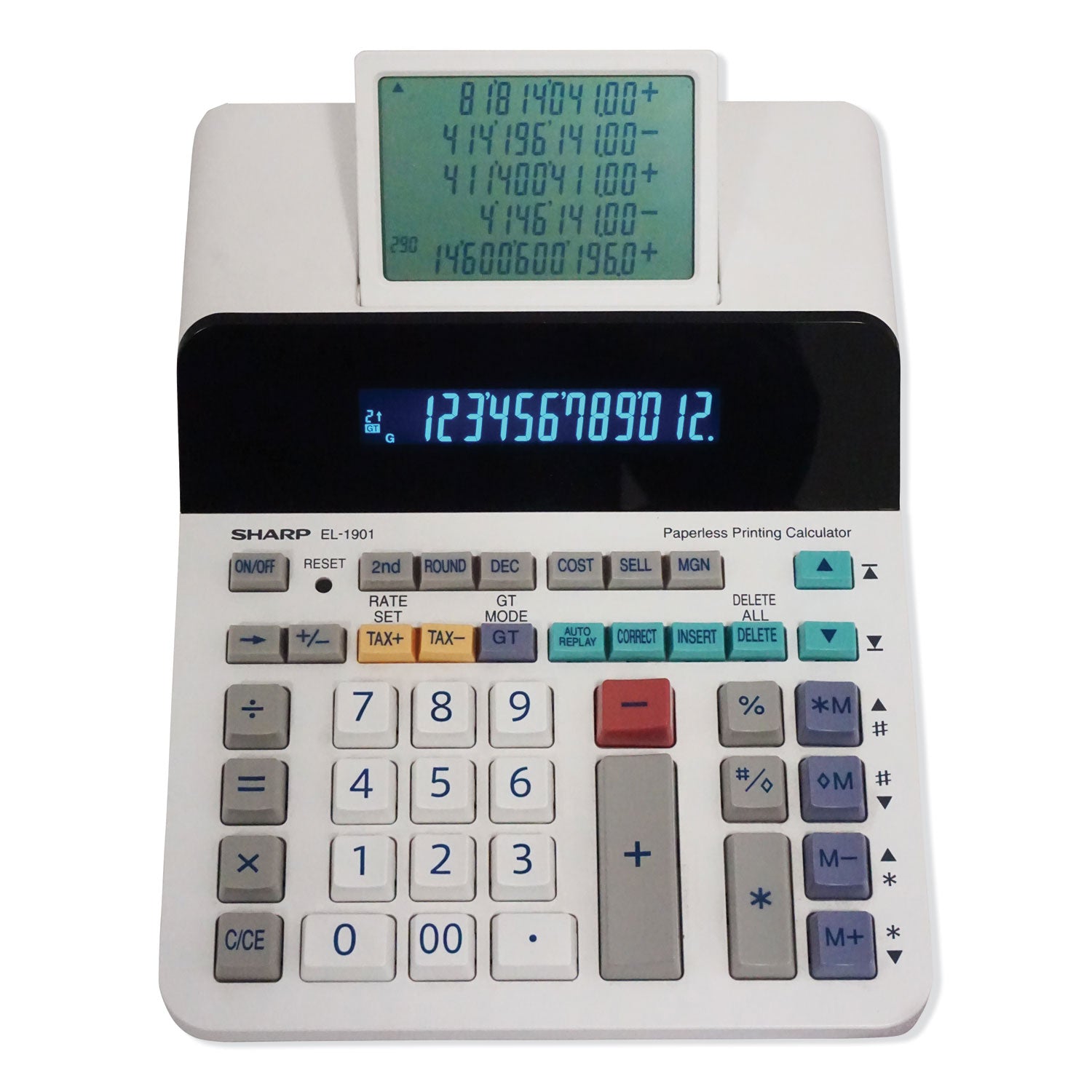 Sharp® EL-1901 Paperless Printing Calculator with Check and Correct