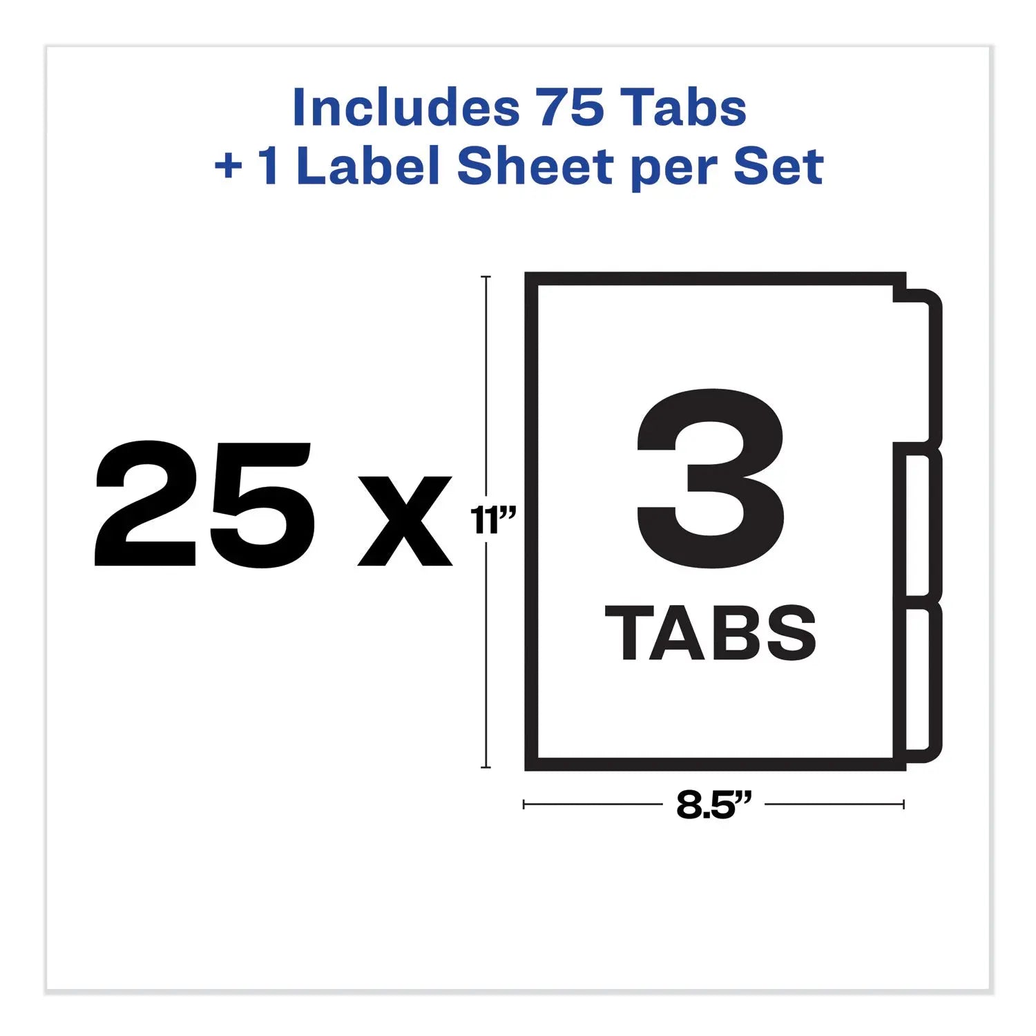 Print and Apply Index Maker Clear Label Unpunched Dividers, 3-Tab, 11 x 8.5, White, 25 Sets Avery® Flipcost