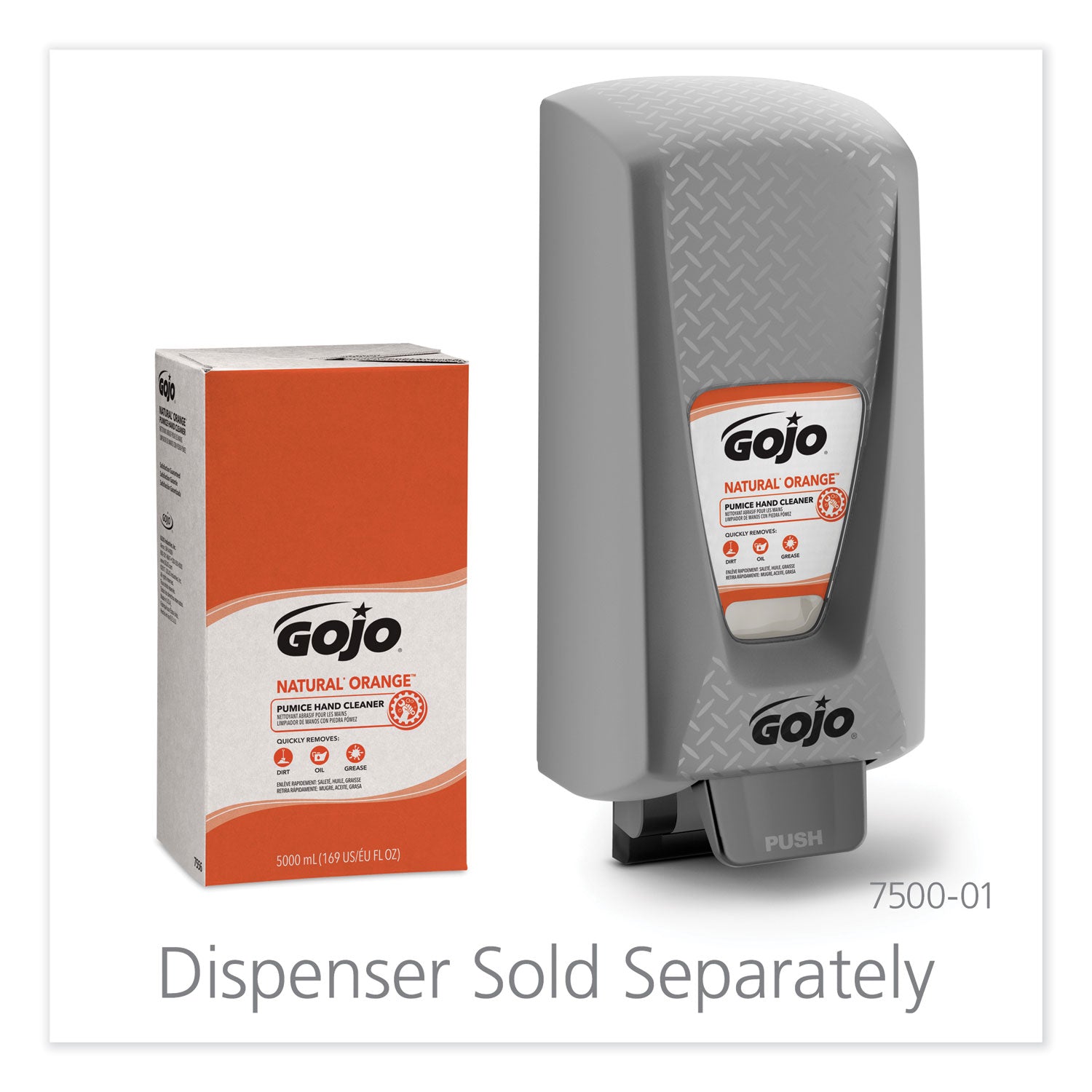 GOJO® Natural Orange Pumice Hand Cleaner Refill, Citrus Scent, 5,000 Ml, 2/carton
